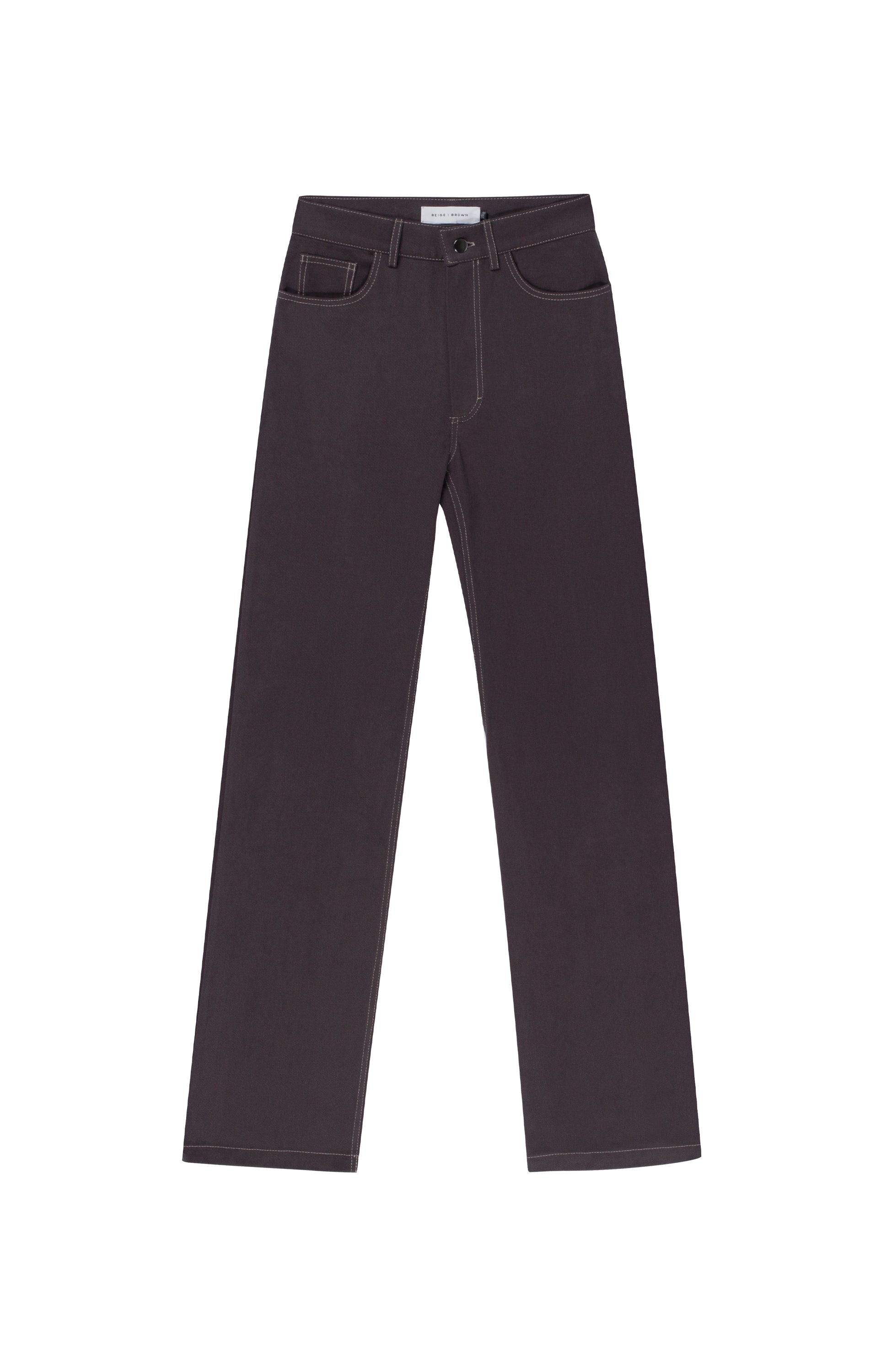 Beige brown Grey Jeansy straight leg image 1