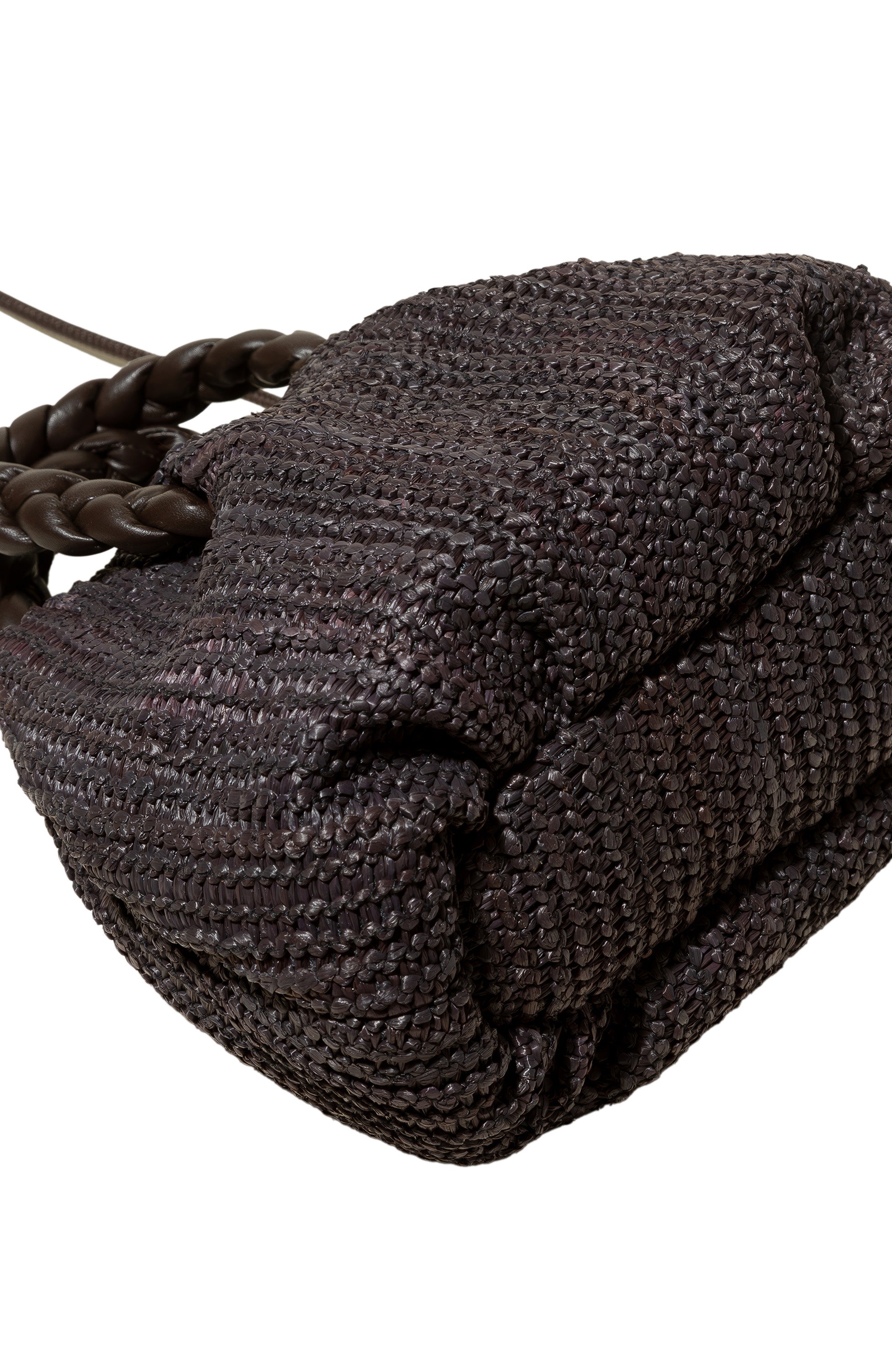 Hereu Brown Plaited-handle crossbody bag bombon raffia image 4