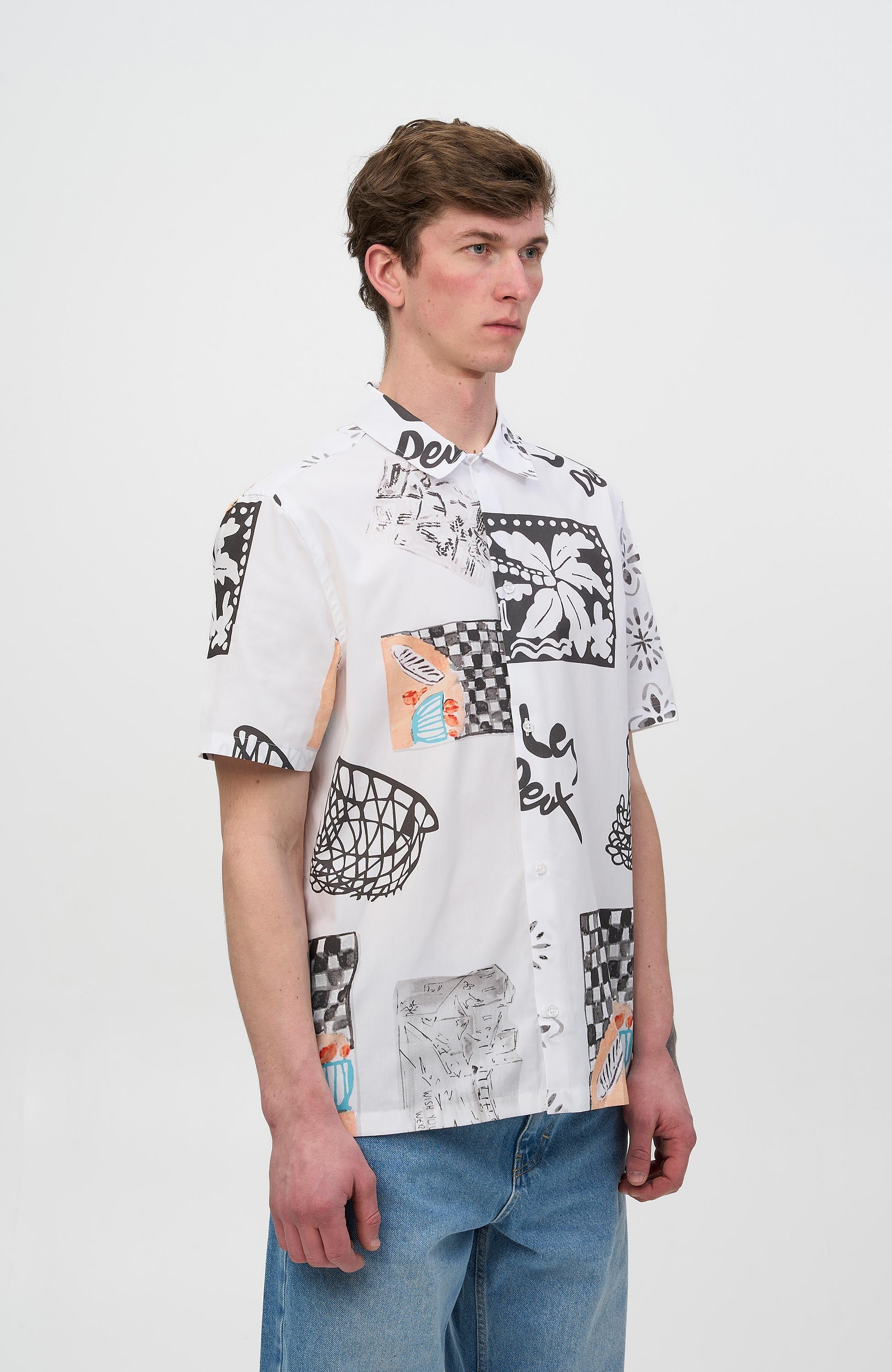 Les deux Neutral Short sleeve shirt kamar aop ss image 4