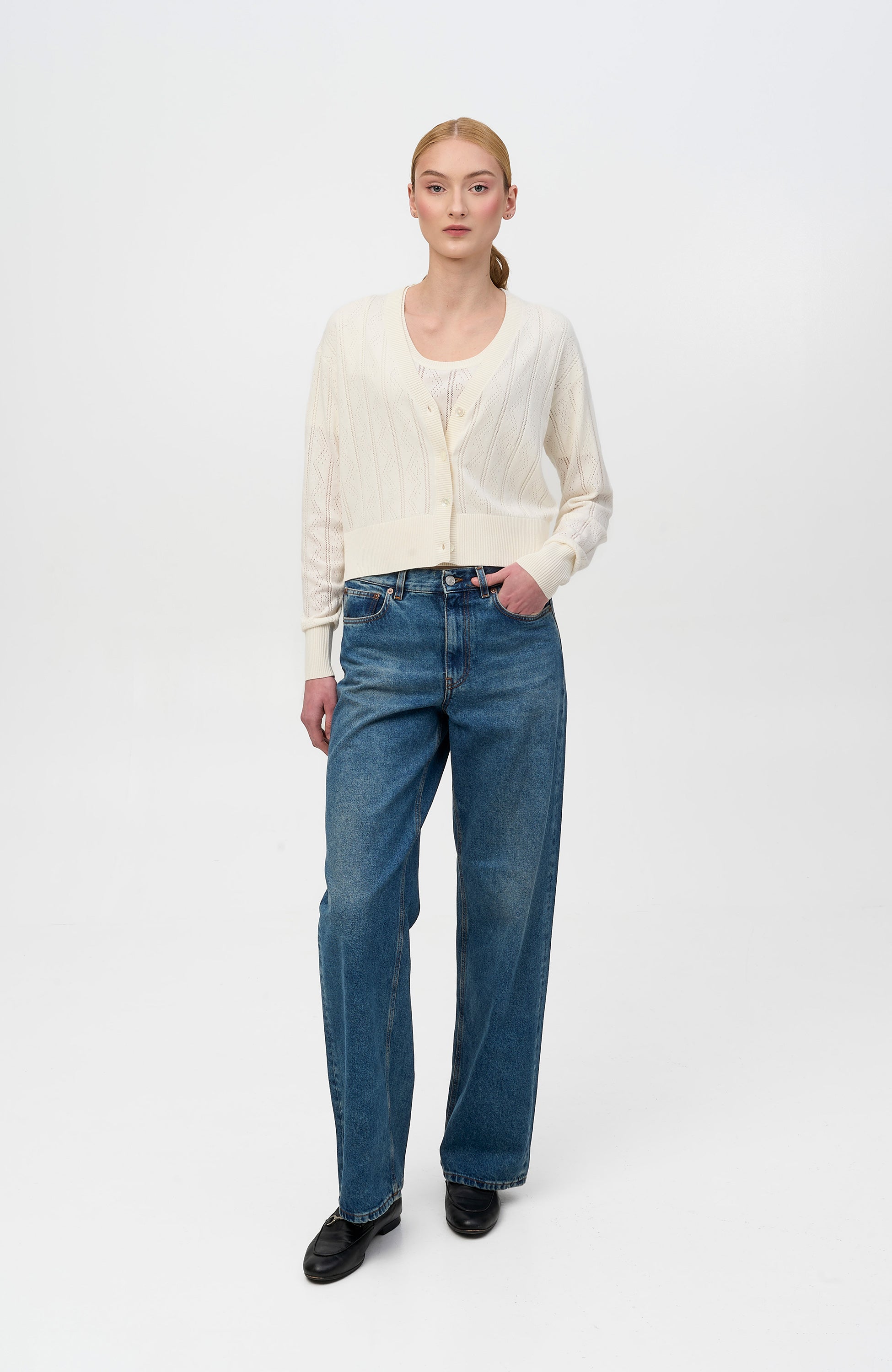Pointelle cardigan