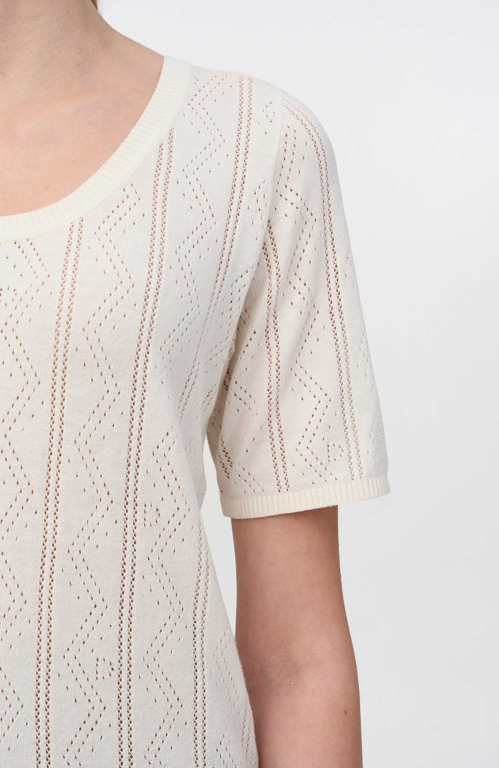 House of dagmar Neutral Pointelle knit top image 5