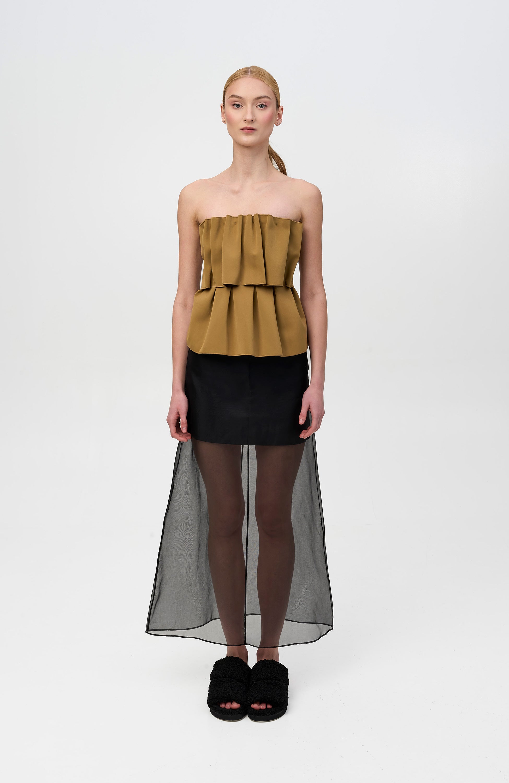 House of dagmar Beige Sculpted tube top image 7