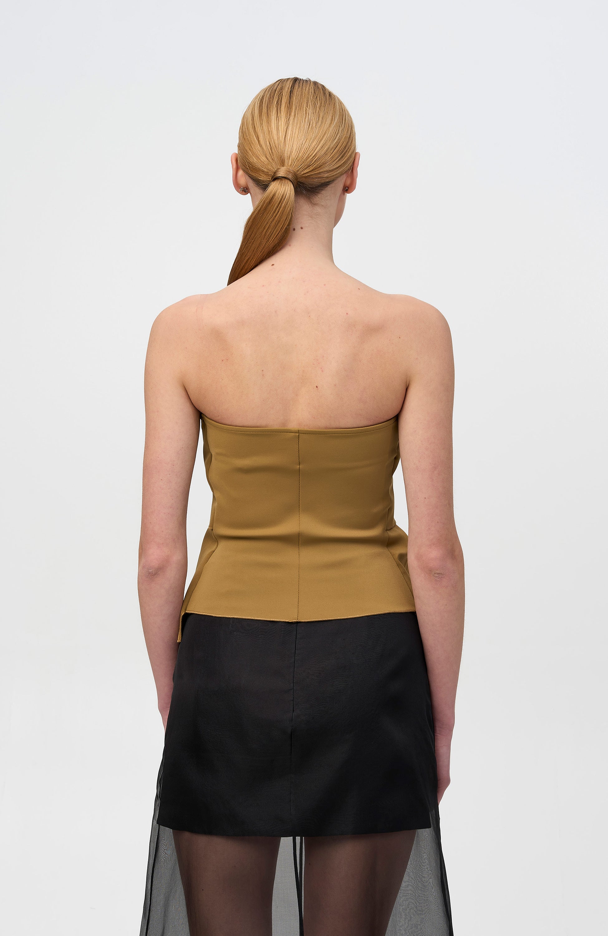 House of dagmar Beige Sculpted tube top image 4