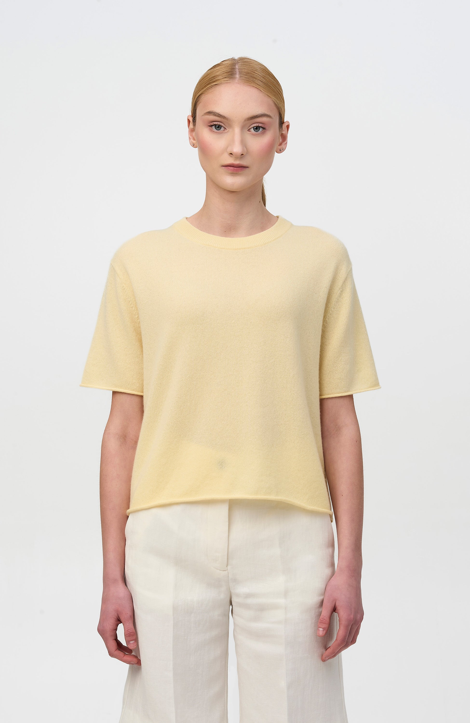 Lisa yang Yellow Relaxed-fit cashmere top cila tee image 1