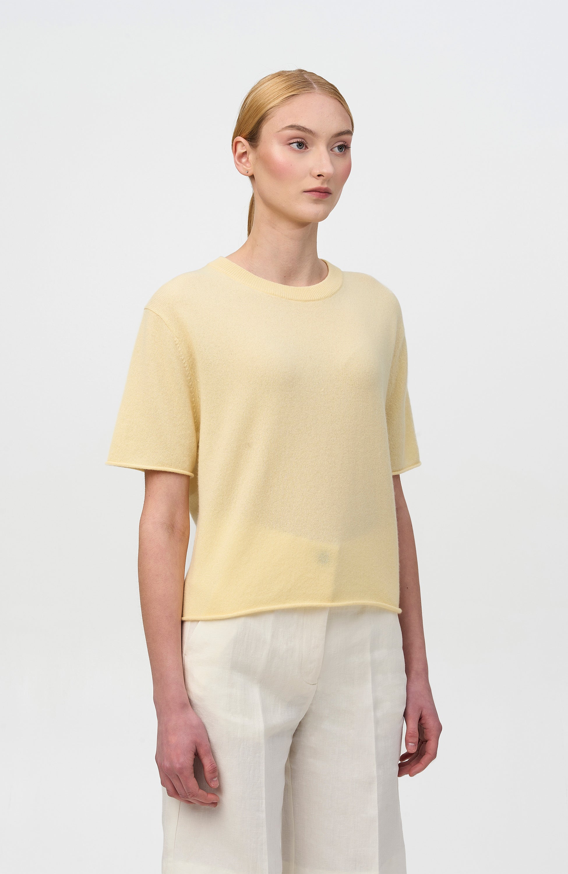 Lisa yang Yellow Relaxed-fit cashmere top cila tee image 3