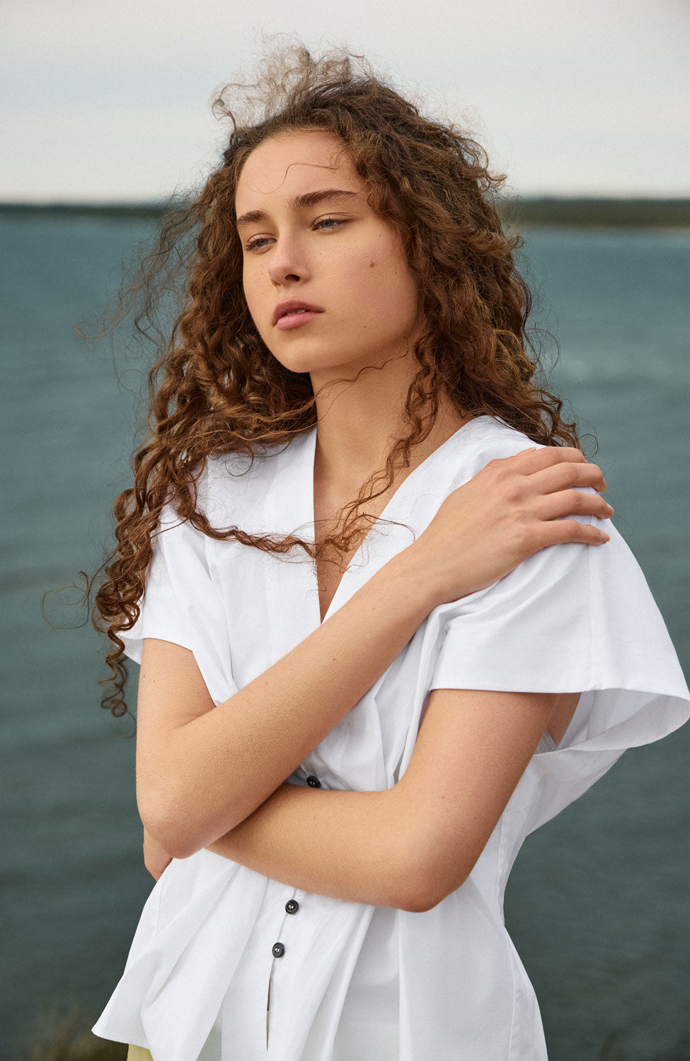 Cinched cotton top