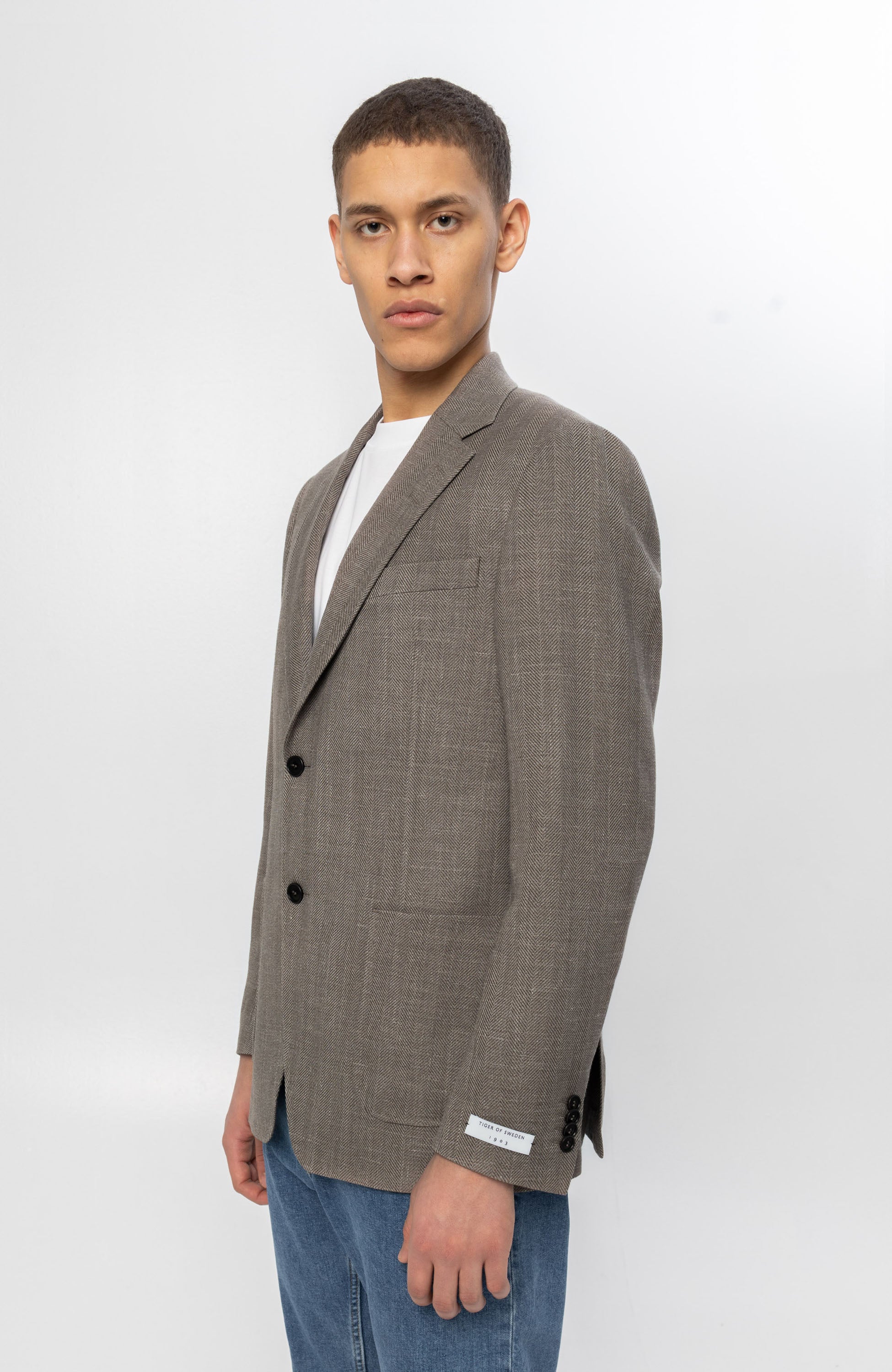 Tiger of sweden Beige Casualowa marynarka z mieszanki wełny justin hl image 4