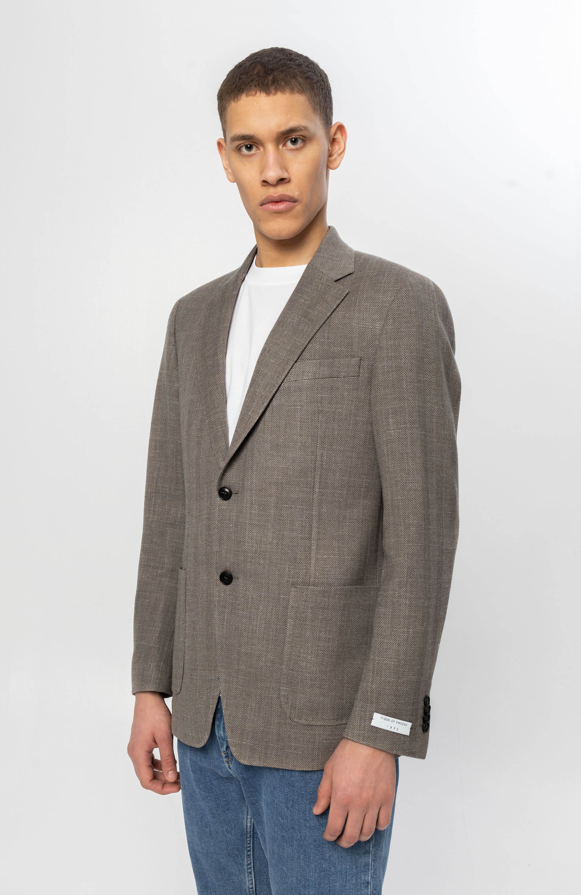 Tiger of sweden Beige Casualowa marynarka z mieszanki wełny justin hl image 5