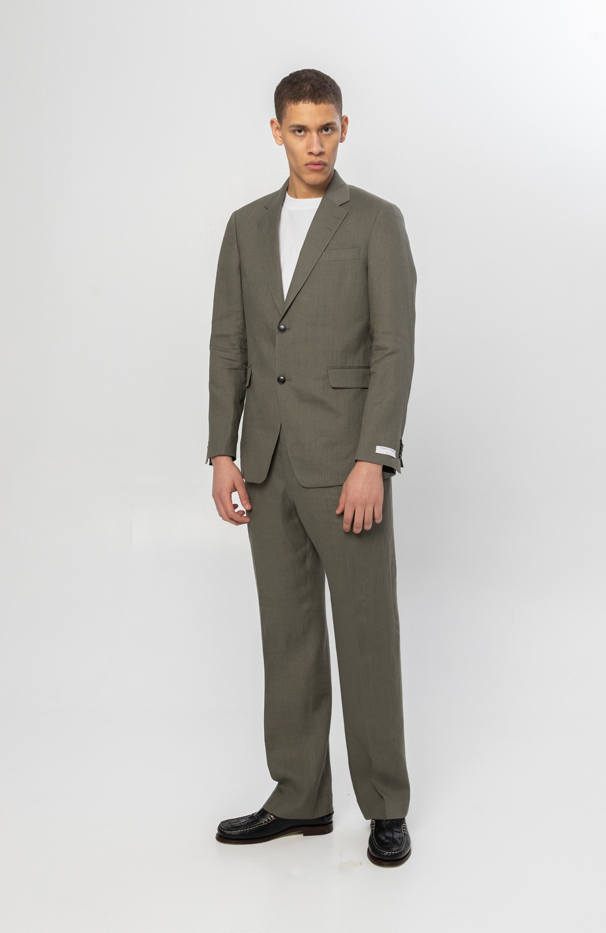 Tiger of sweden Green Linen casual trousers iscove image 7