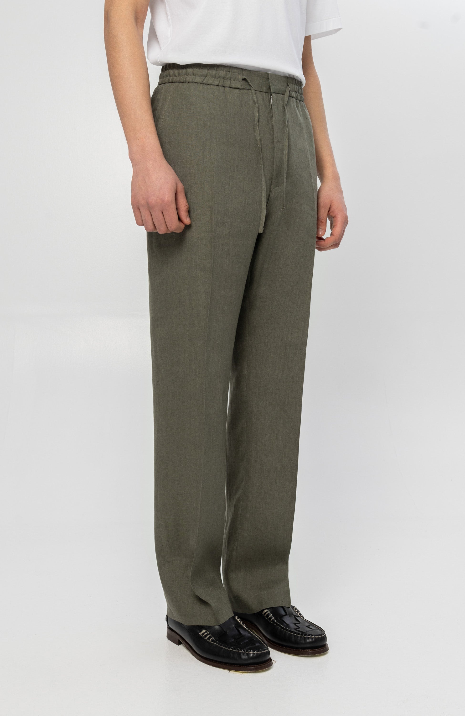 Tiger of sweden Green Linen casual trousers iscove image 3