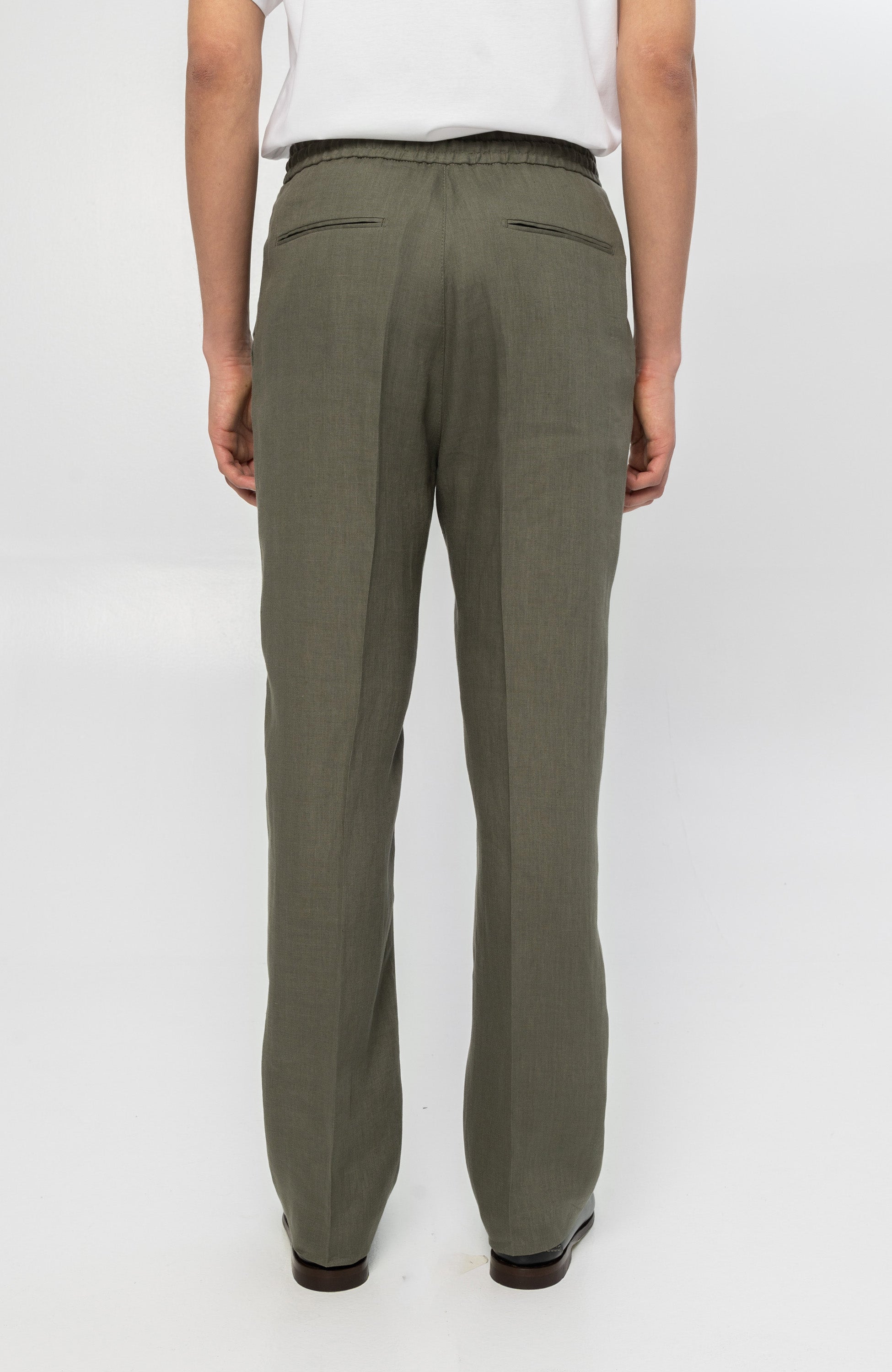 Tiger of sweden Green Linen casual trousers iscove image 4
