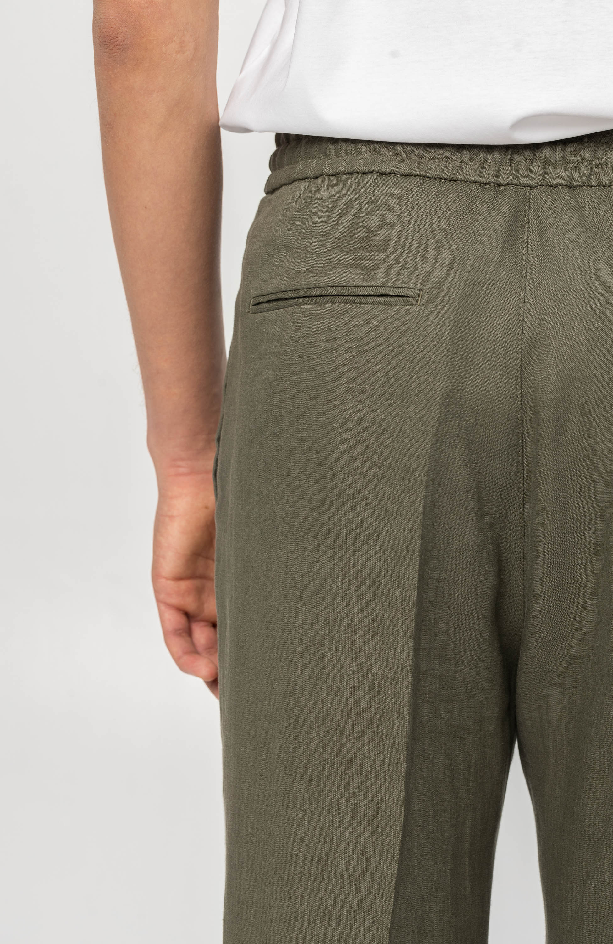 Tiger of sweden Green Linen casual trousers iscove image 5