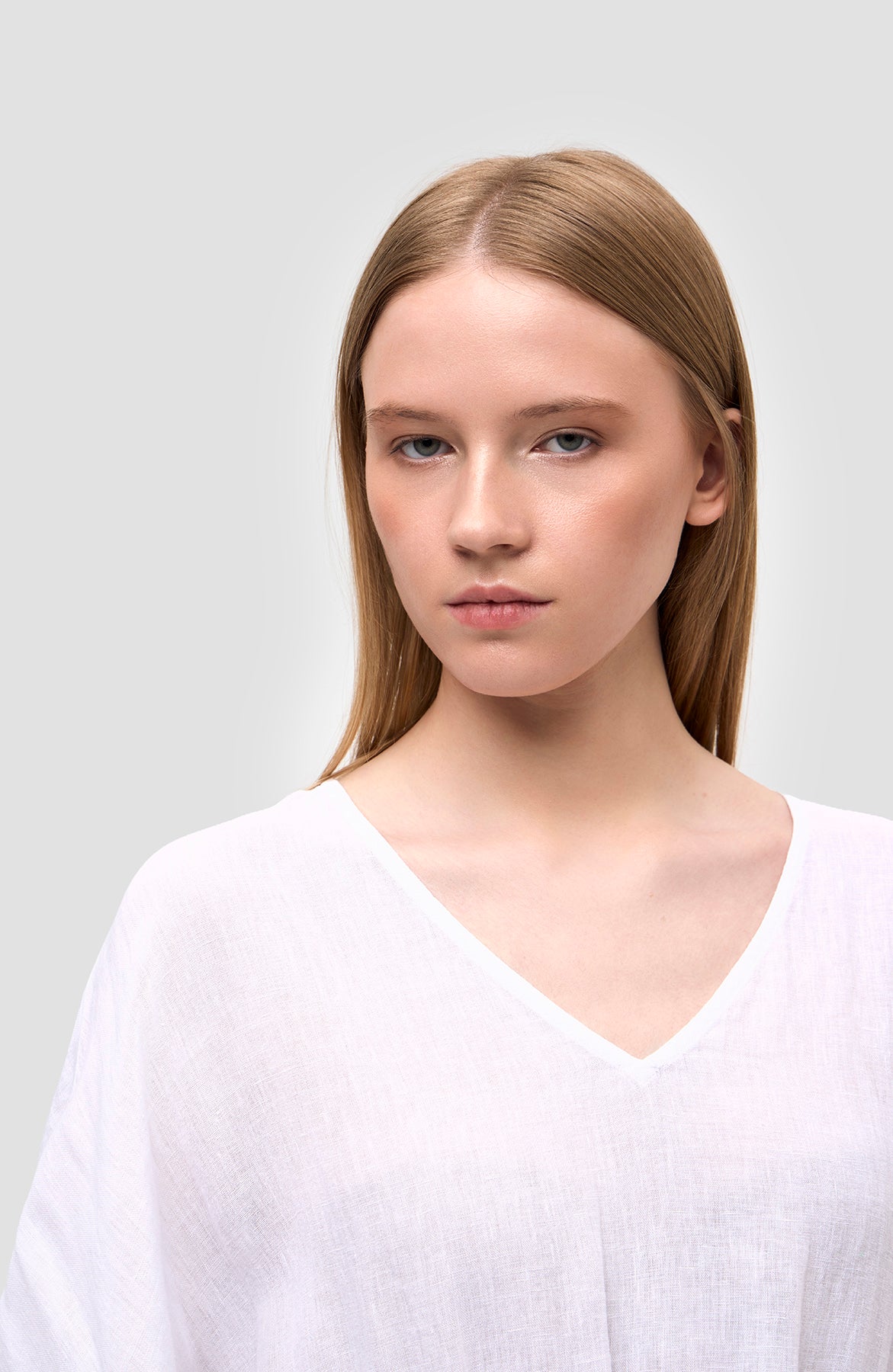120% lino White Linen tie-waist tunic image 5