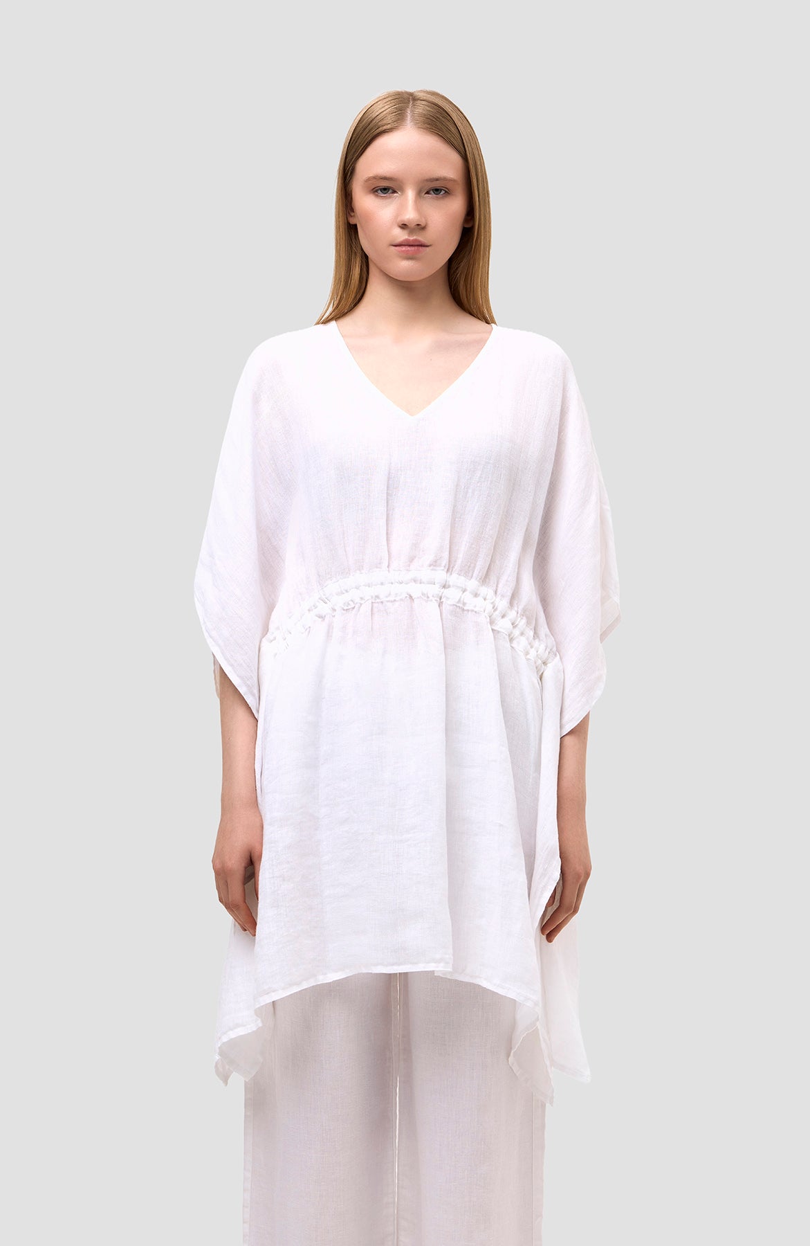 Linen tie-waist tunic