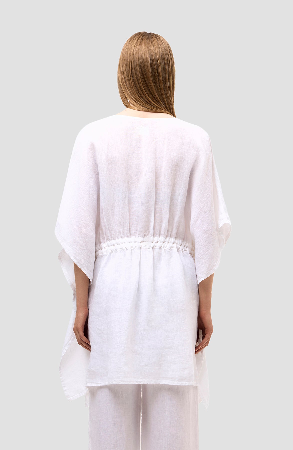 120% lino White Linen tie-waist tunic image 4