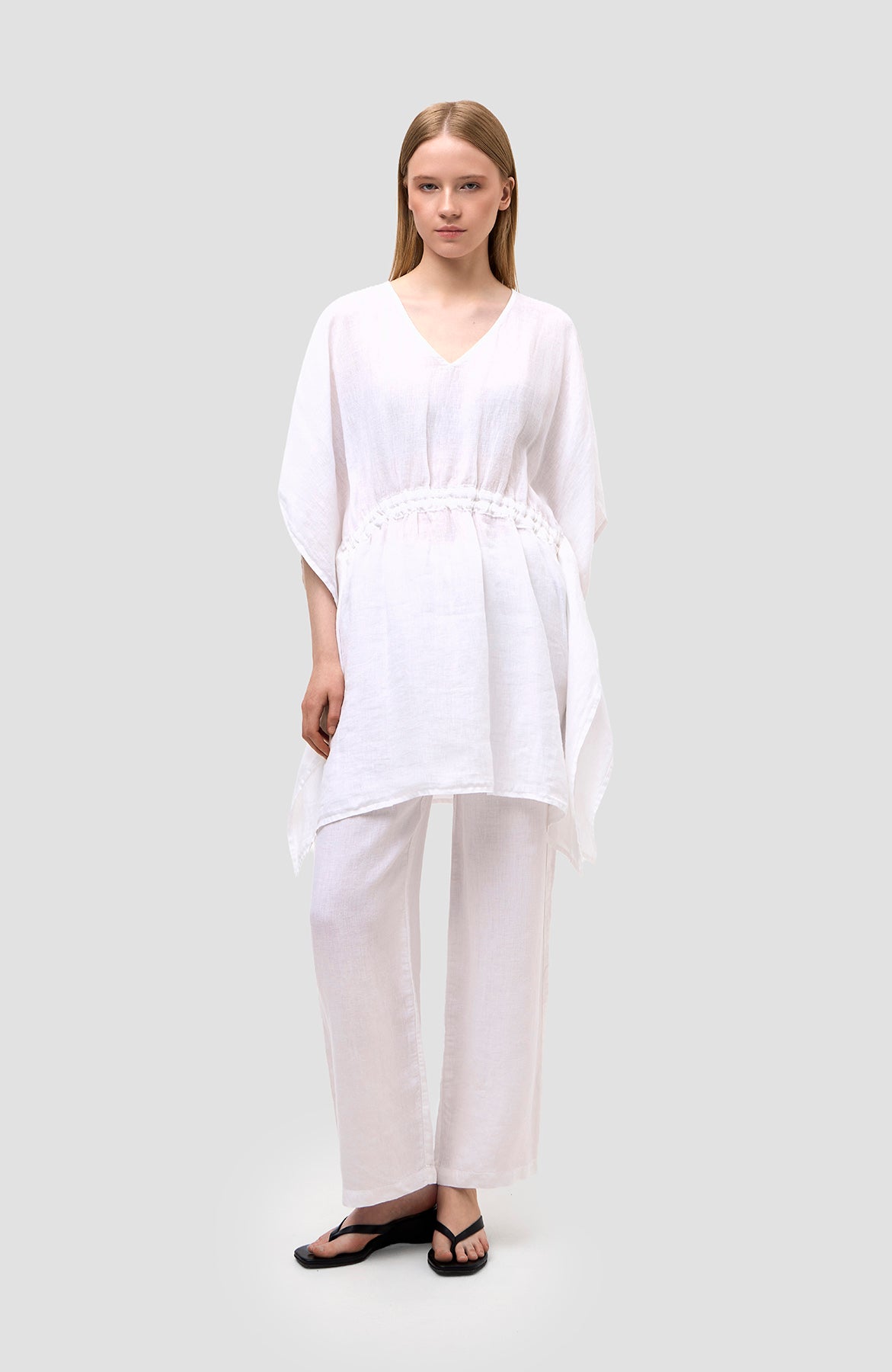 Linen tie-waist tunic