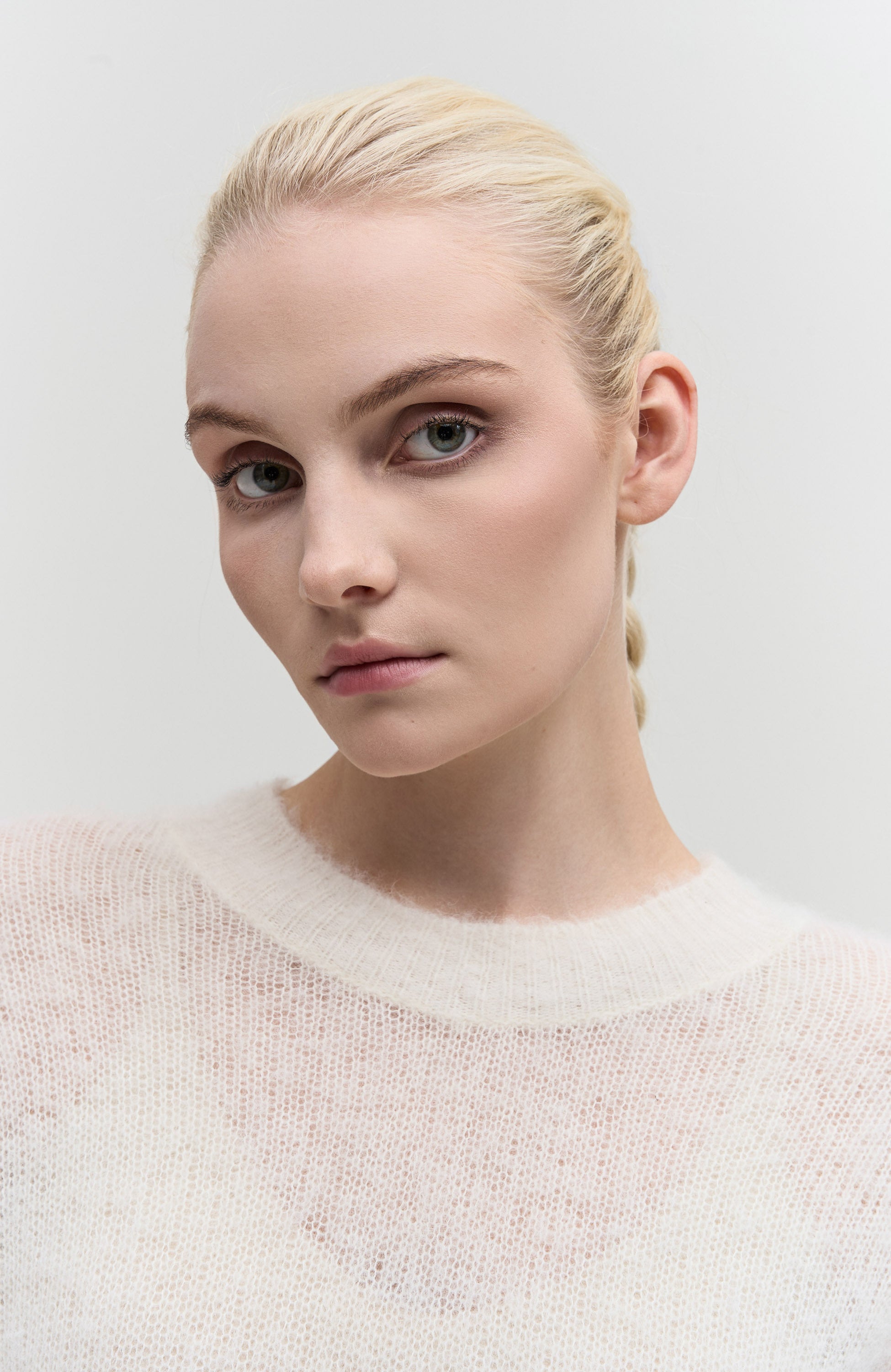 House of dagmar White Brushed alpaca pullover image 6