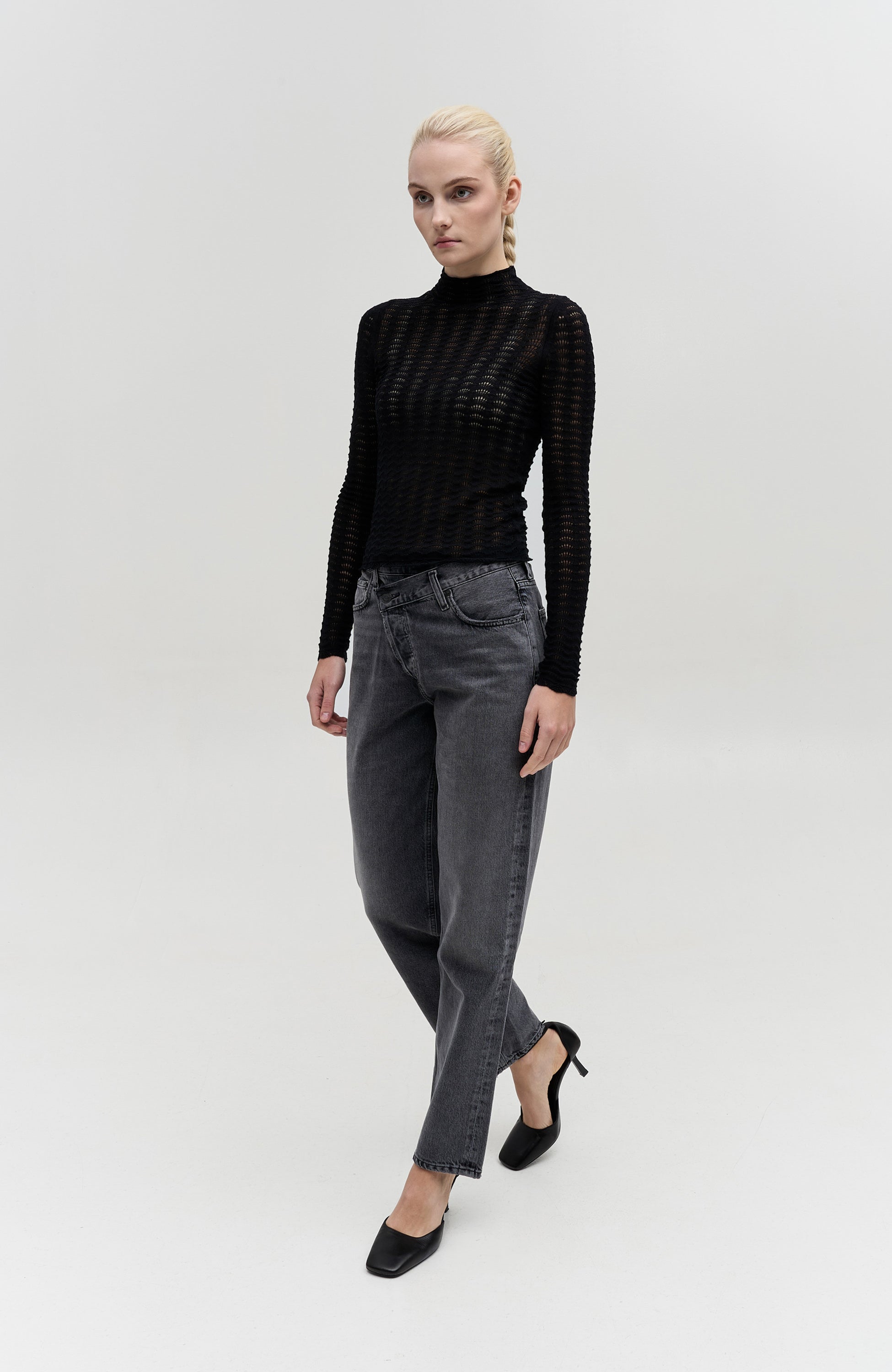 Agolde Black Jeansy criss cross image 7