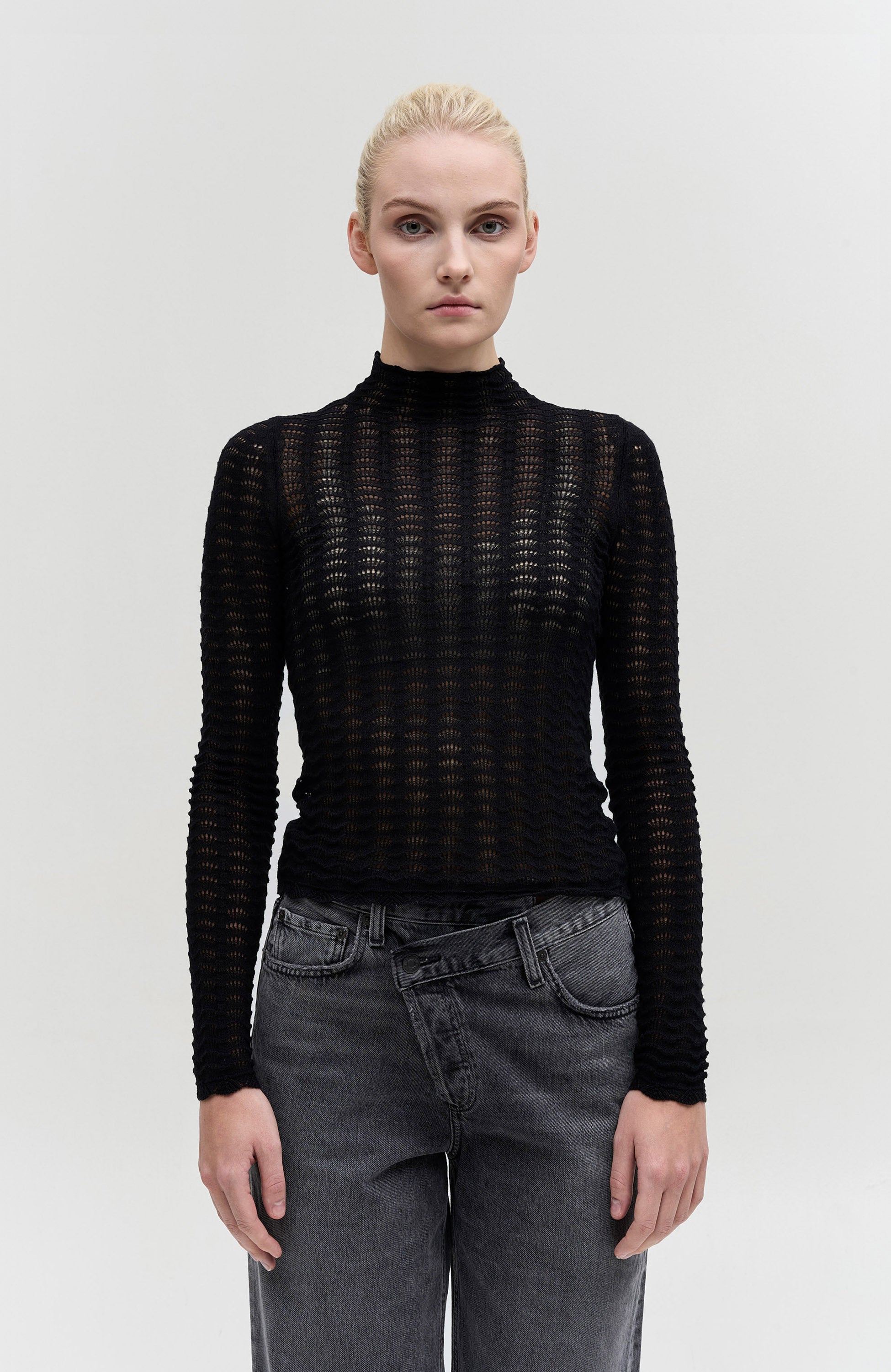 House of dagmar Black Lace knit top image 3
