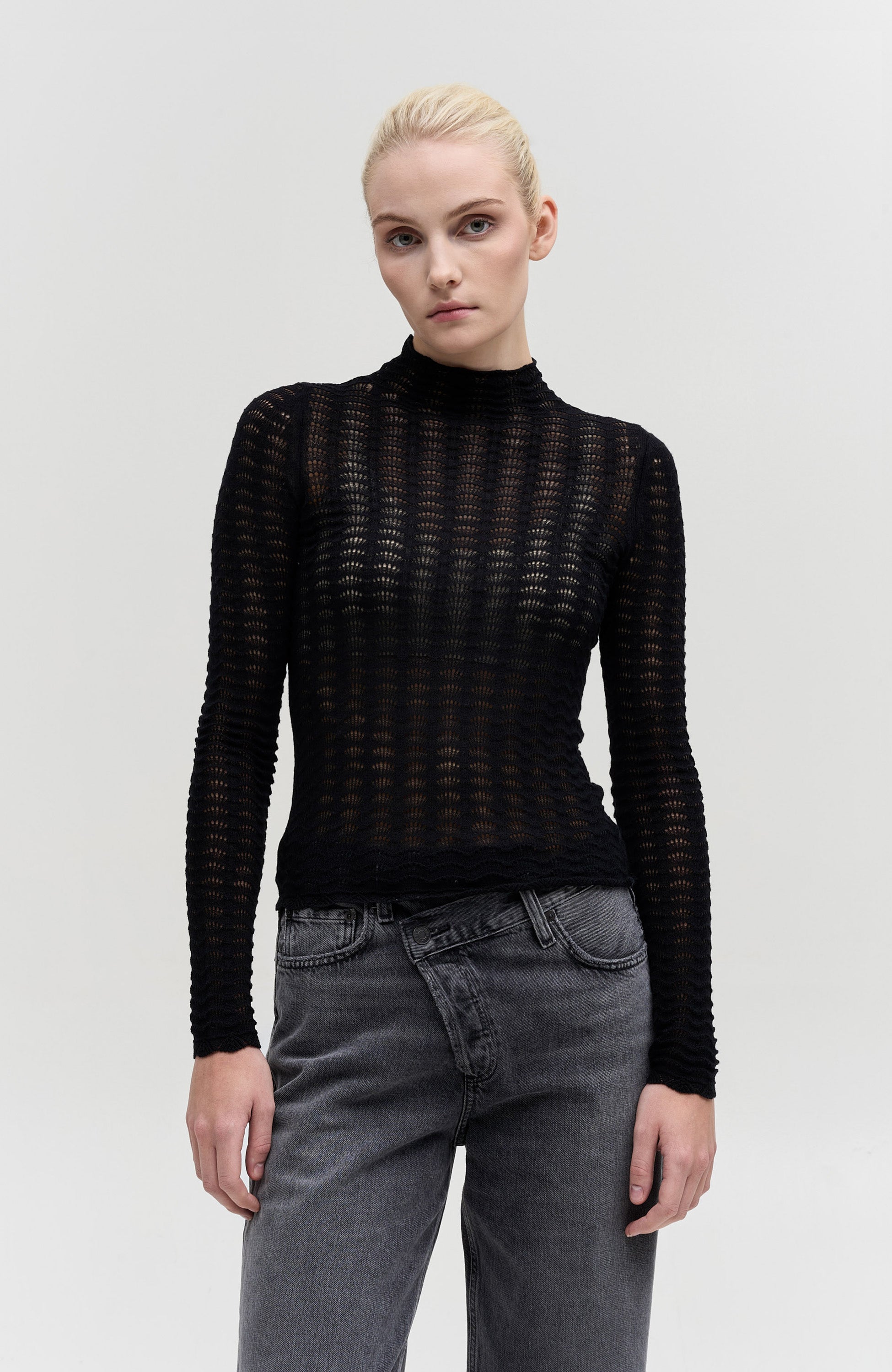 House of dagmar Black Lace knit top image 1