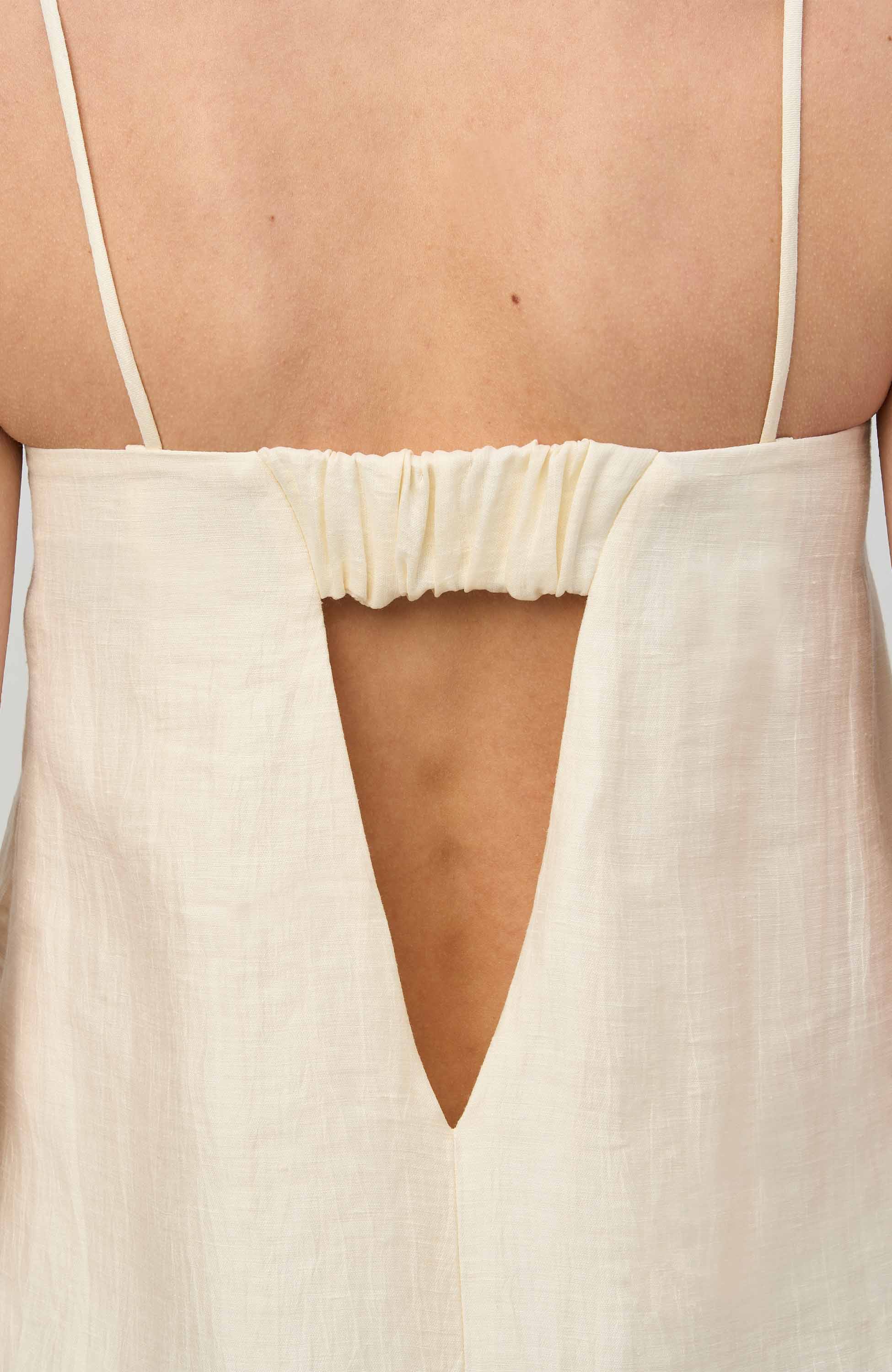 House of dagmar White Linen strap top image 4