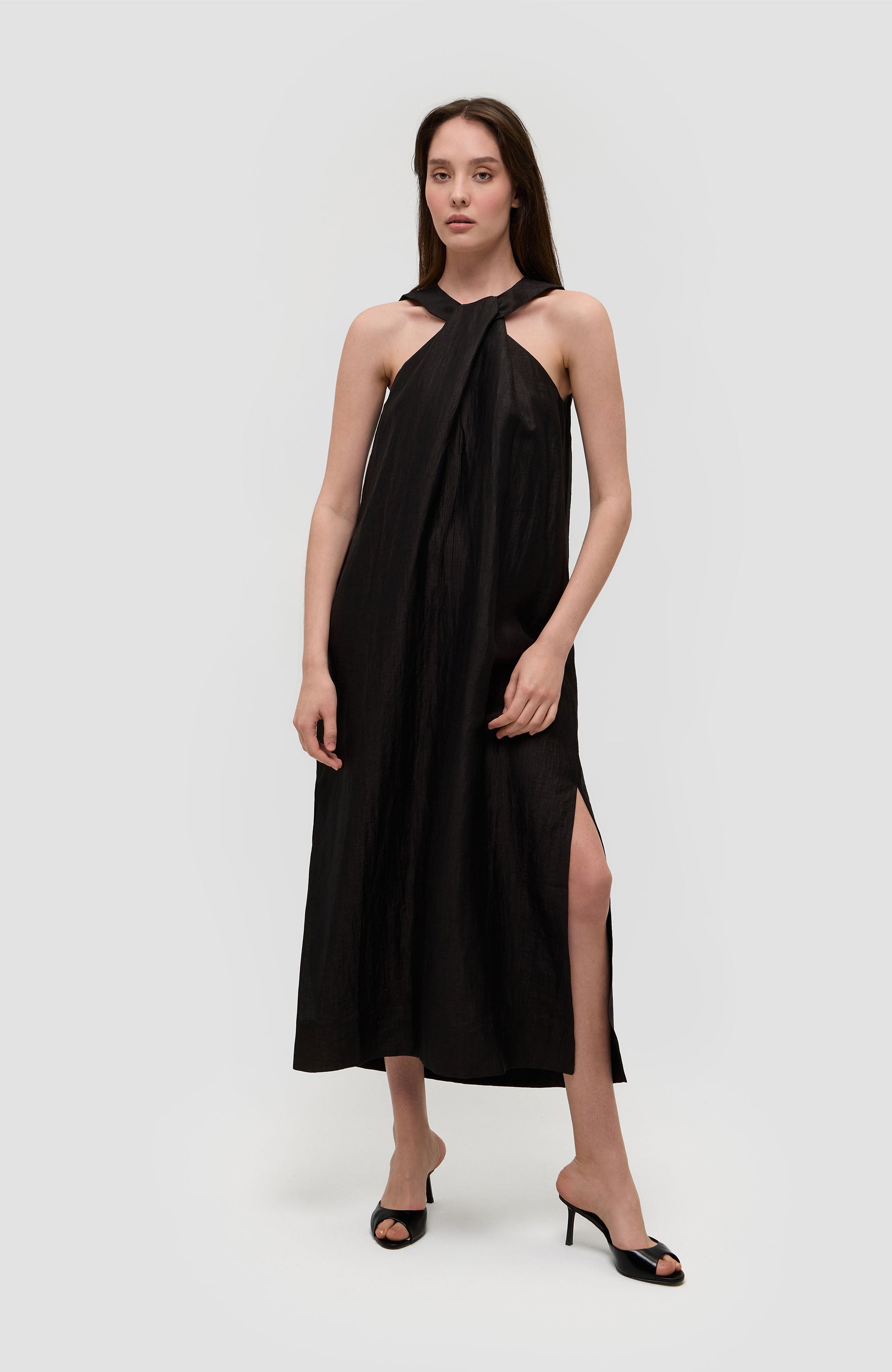 House of dagmar Black Lniana sukienka twist image 10
