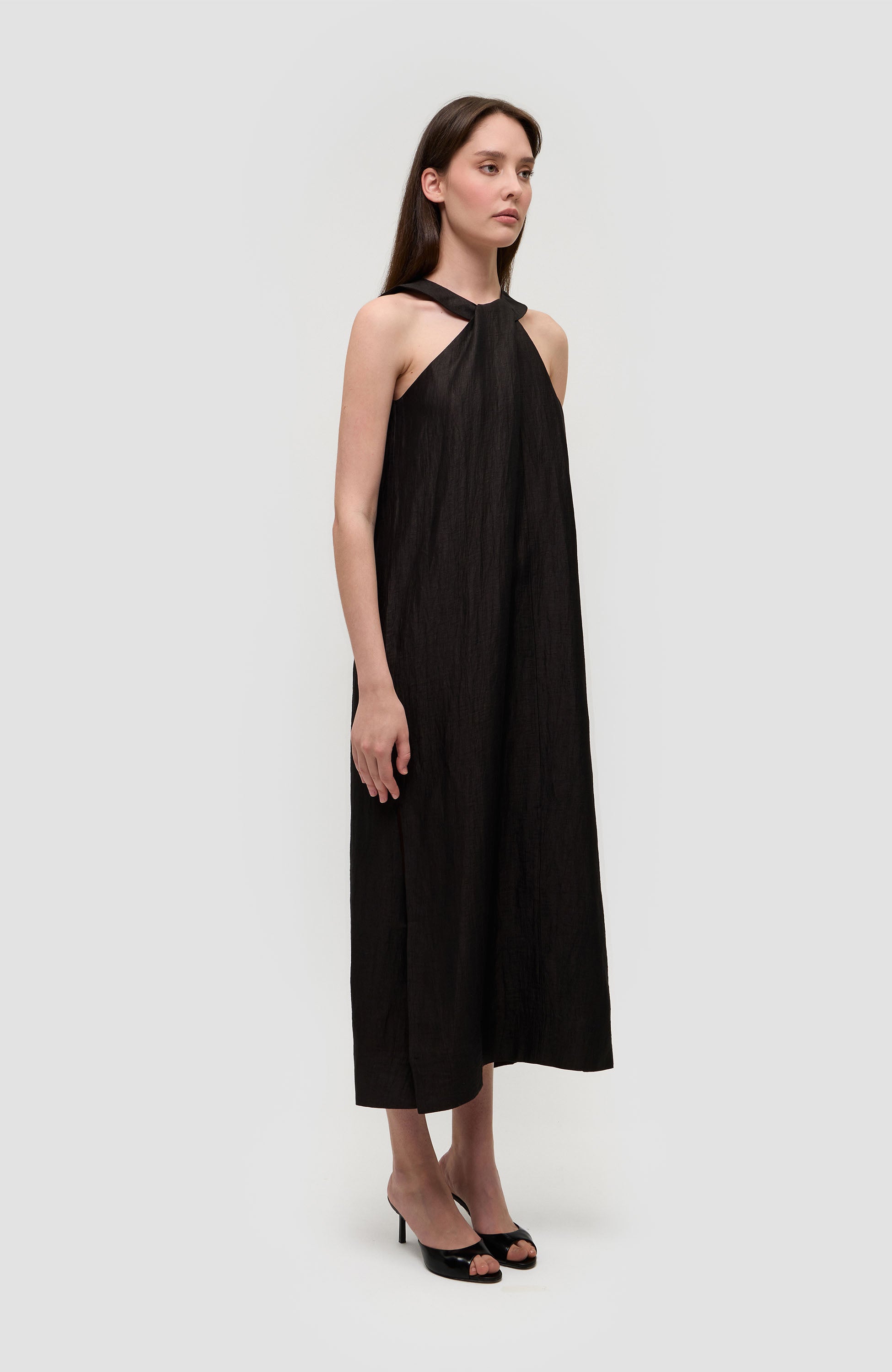 House of dagmar Black Lniana sukienka twist image 4