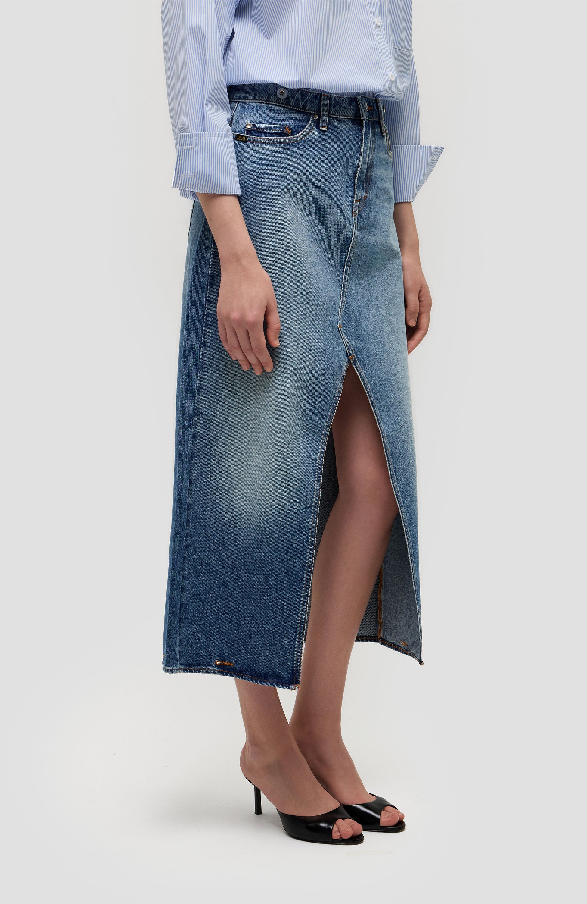 Tiger of sweden Blue Front-slit denim skirt tillis image 4