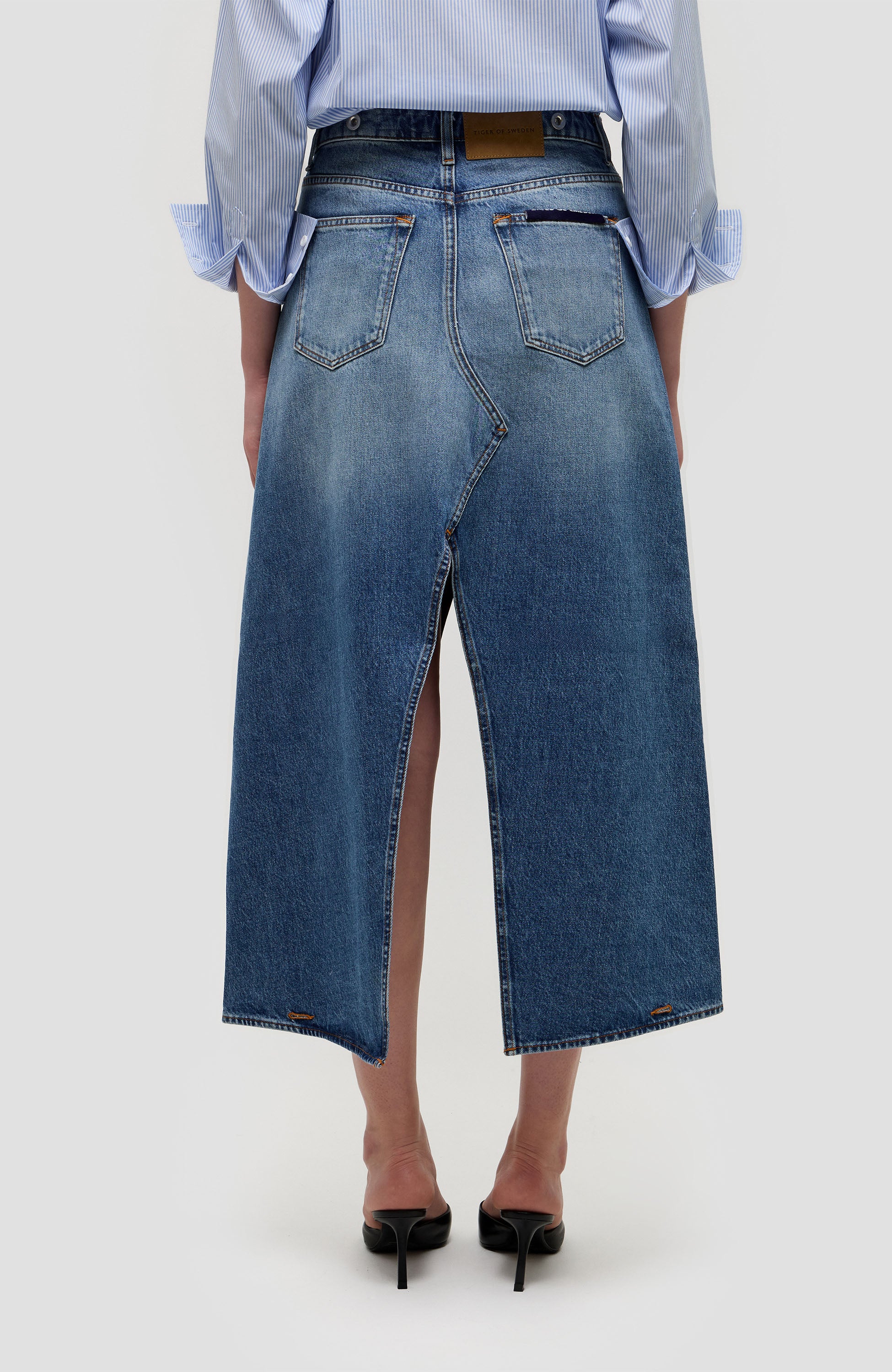 Tiger of sweden Blue Front-slit denim skirt tillis image 5