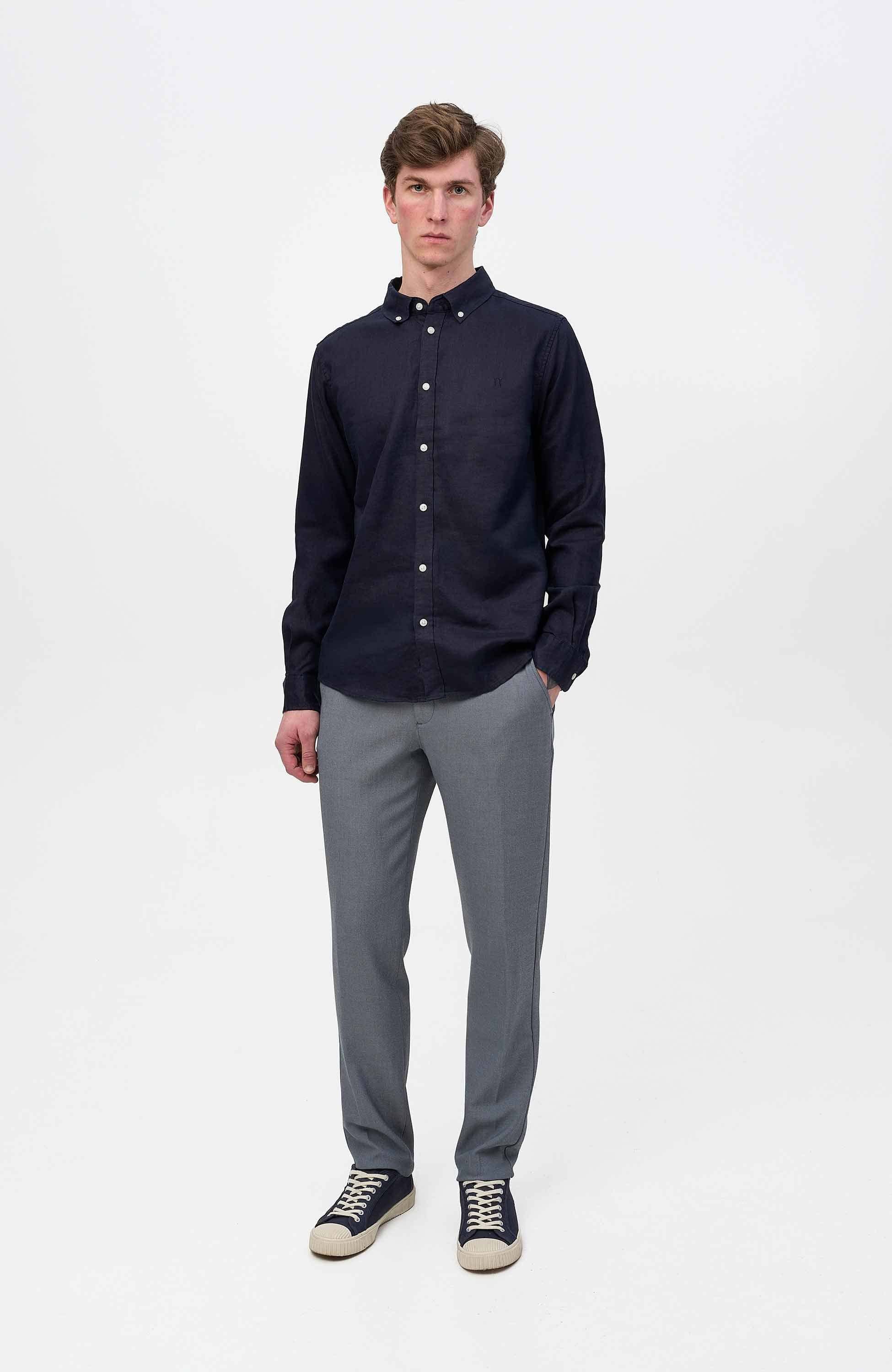 Les deux Blue Mellange suit trousers como image 1