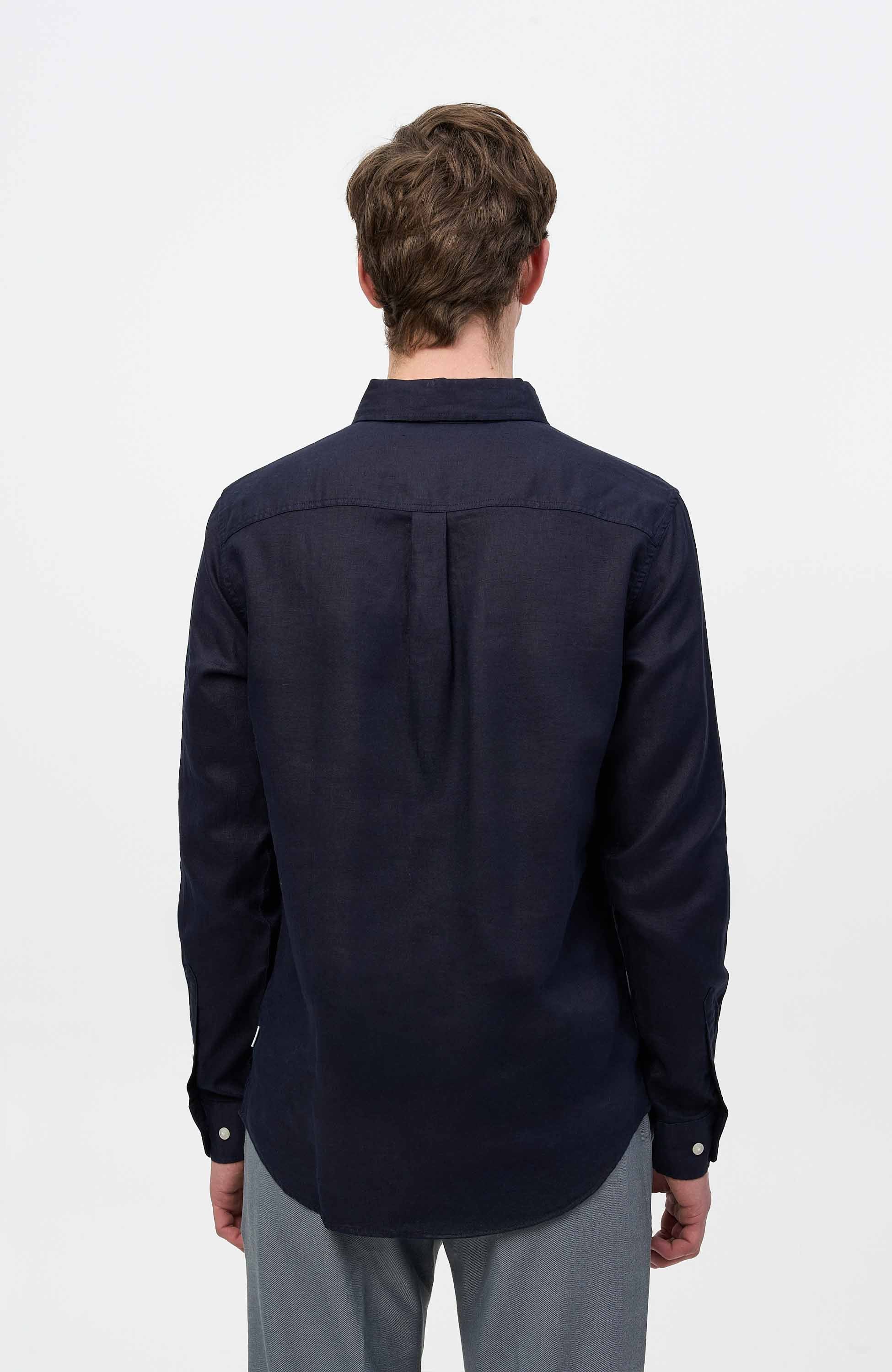 Les deux Navy Linen shirt kristian image 4