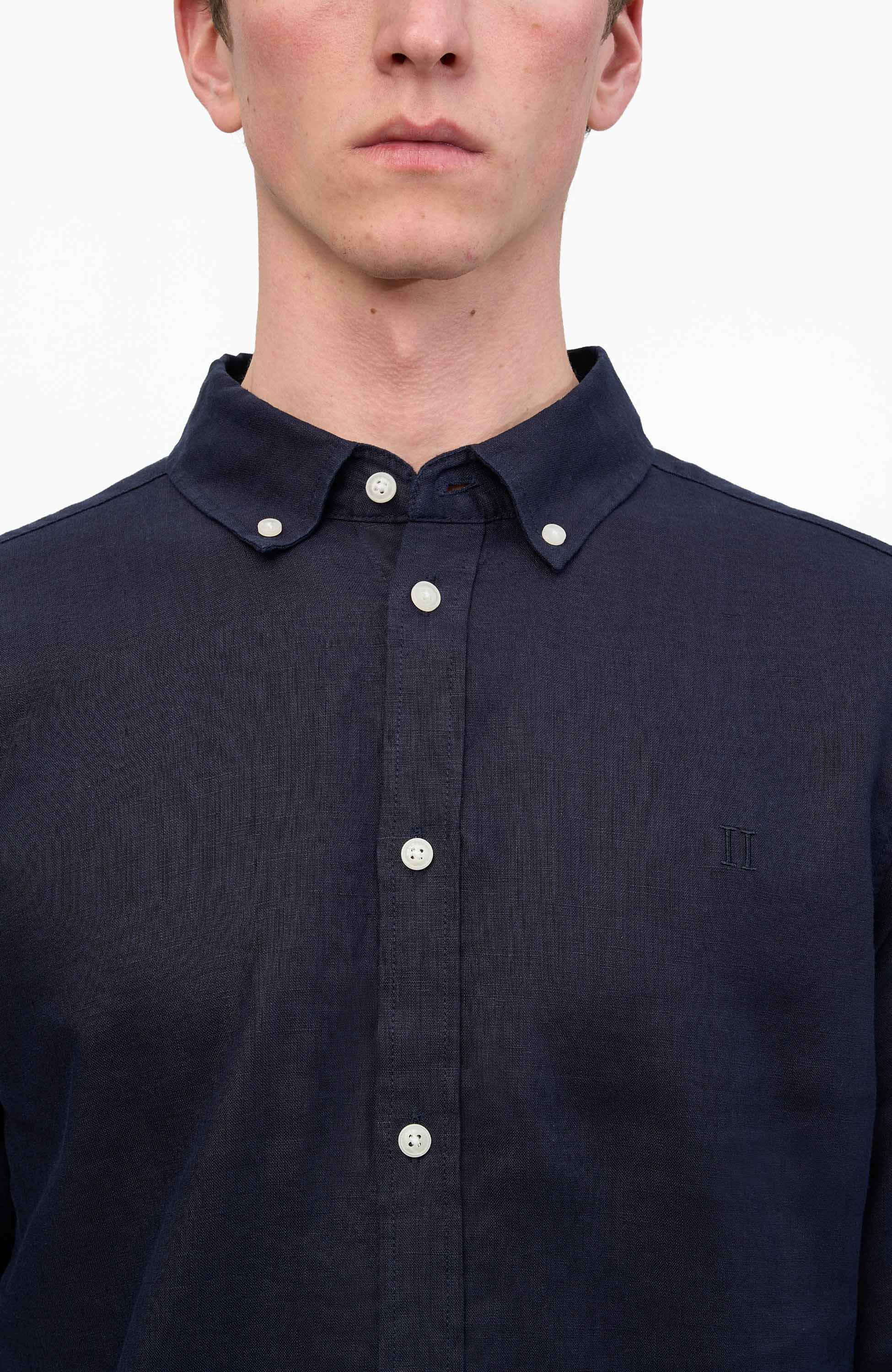 Les deux Navy Linen shirt kristian image 6
