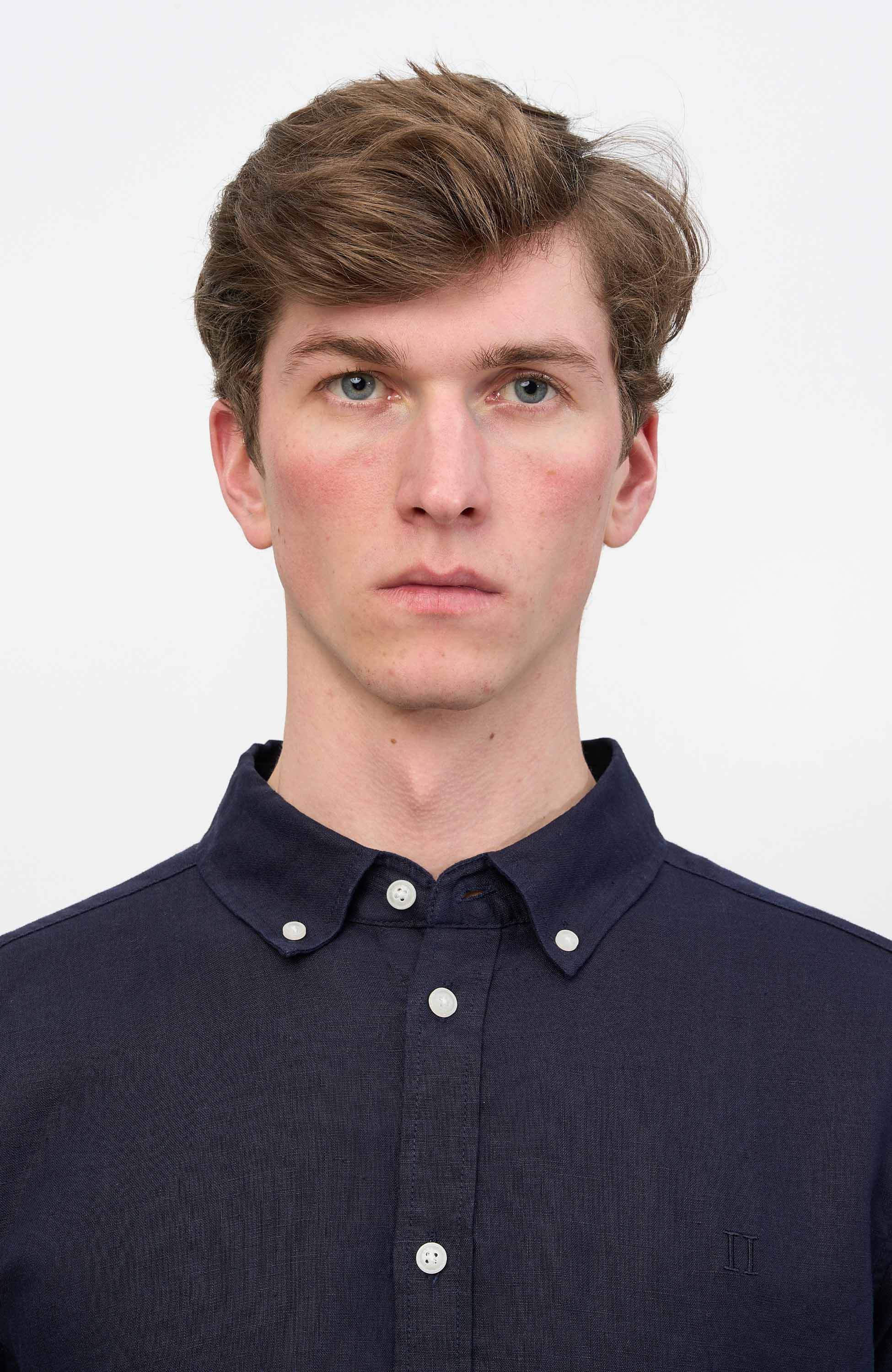 Les deux Navy Linen shirt kristian image 5