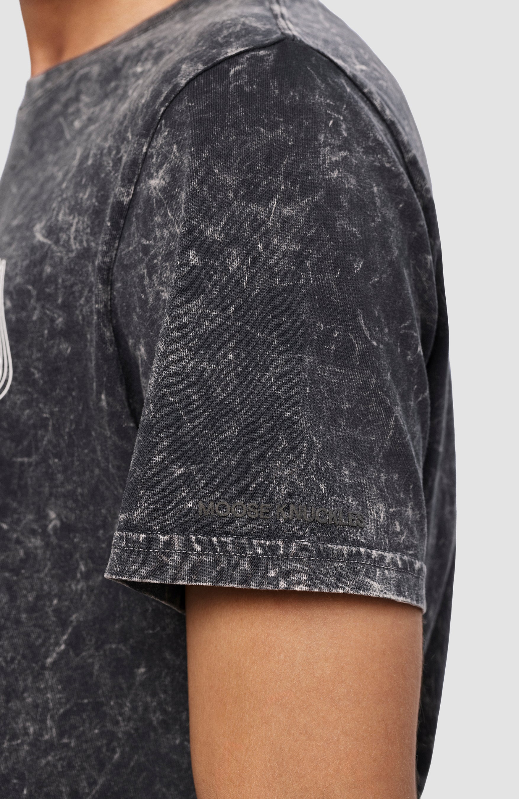 Moose knuckles Black Washed-effect cotton t-shirt philippe image 5