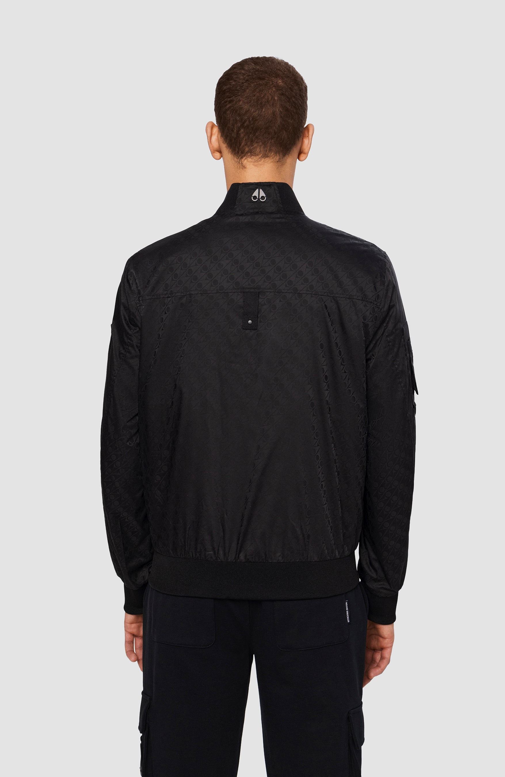 Moose knuckles Black Logo-pattern bomber jacket courville image 6