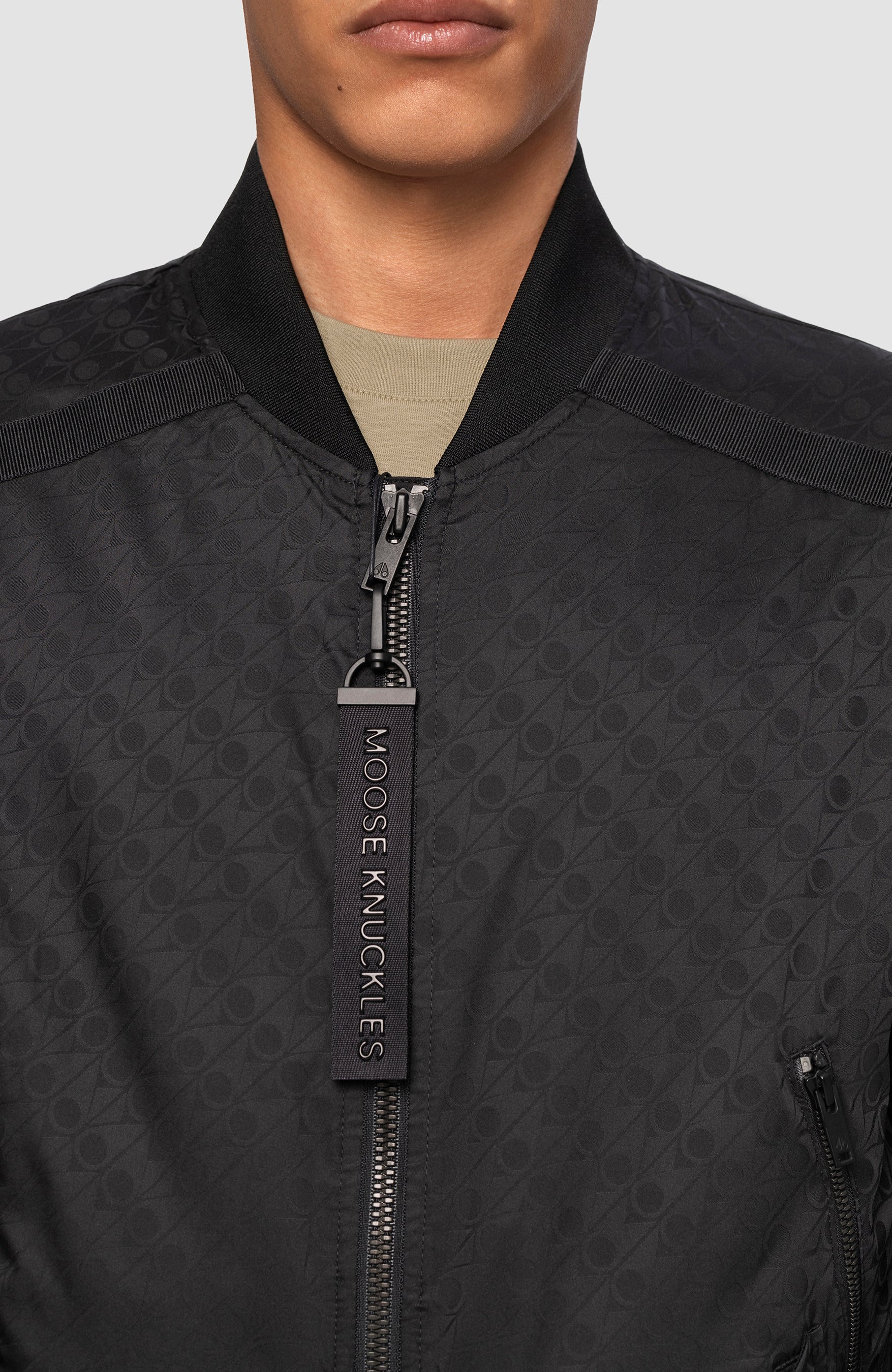 Moose knuckles Black Logo-pattern bomber jacket courville image 7