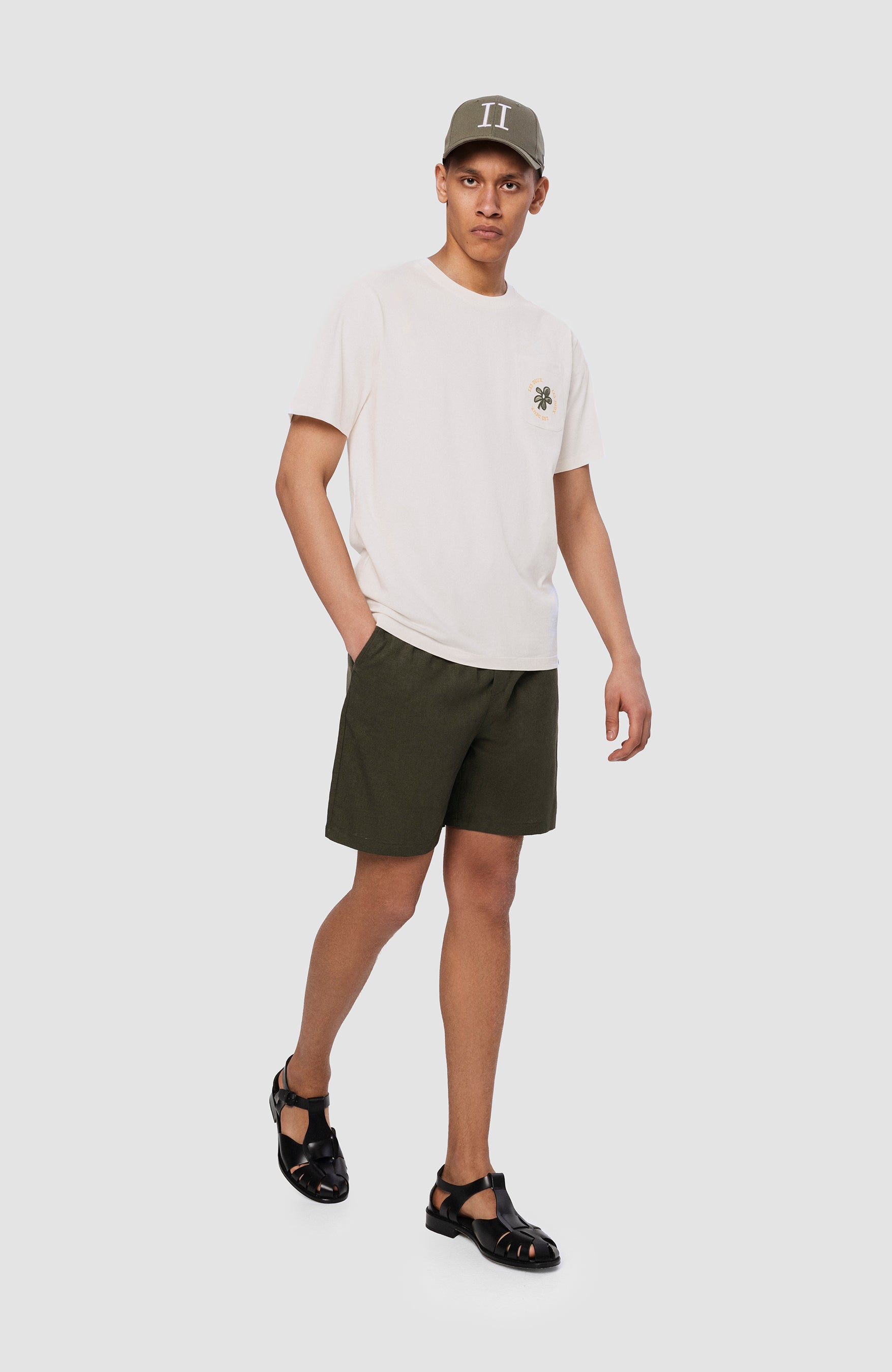 Les deux Green Drawstring linen shorts otto image 7