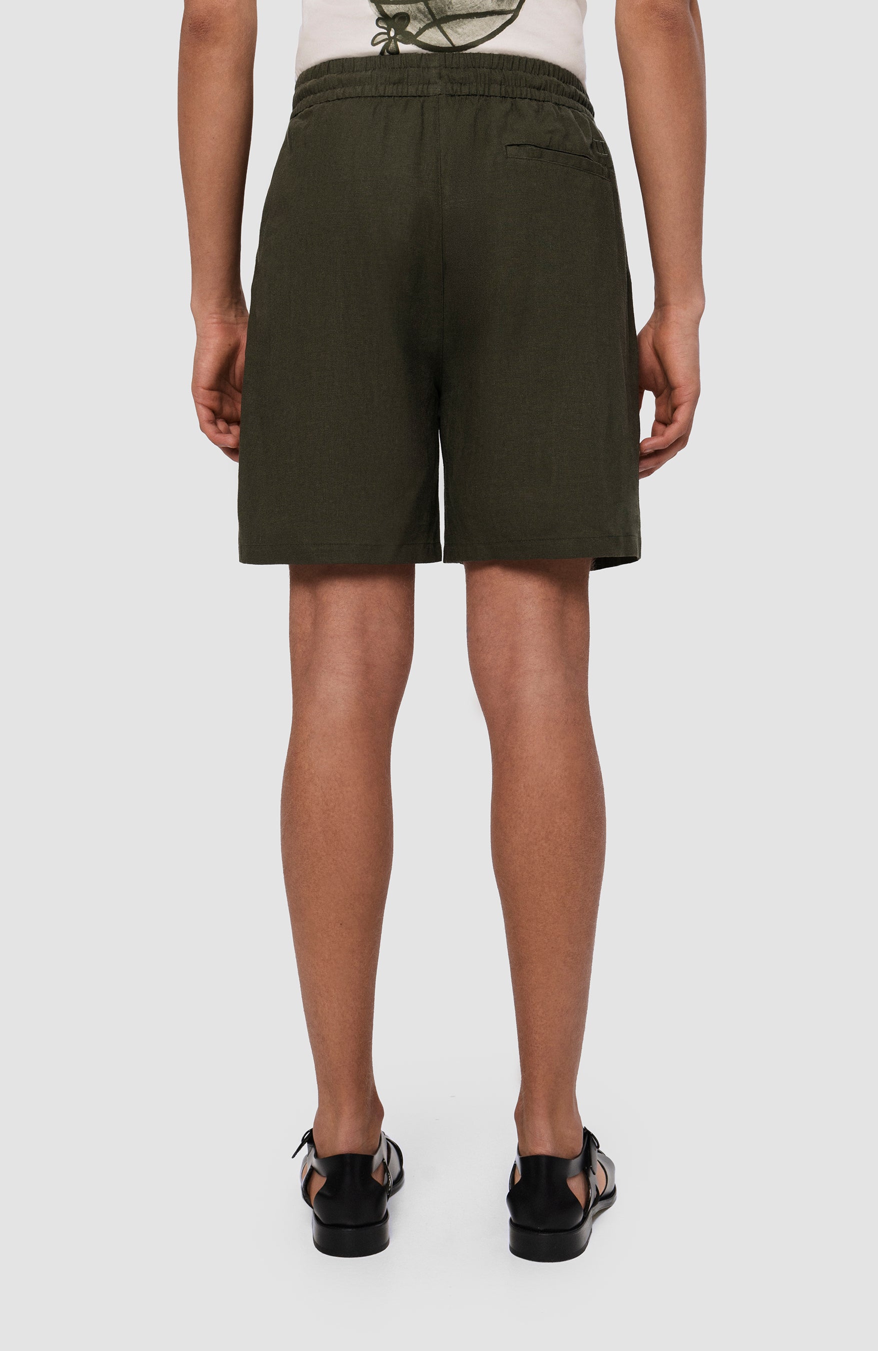 Les deux Green Drawstring linen shorts otto image 4