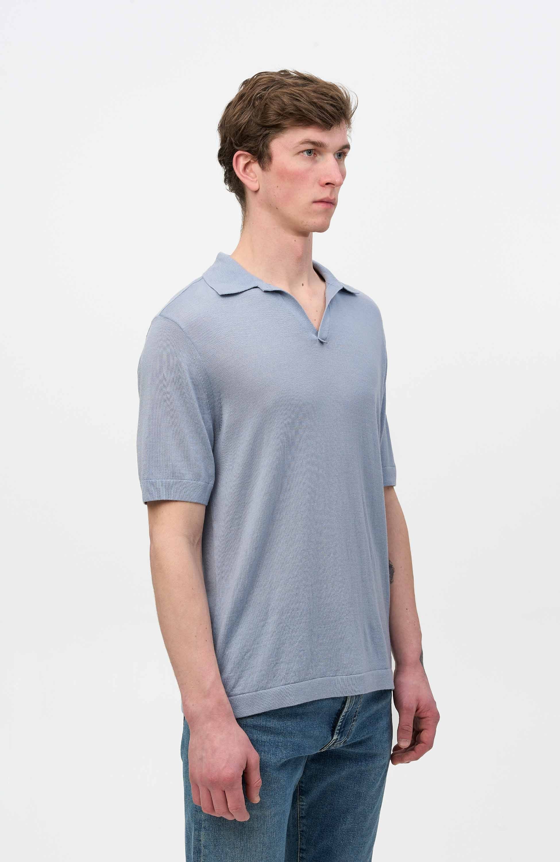 Tiger of sweden Blue Knit polo shirt beker ss image 4