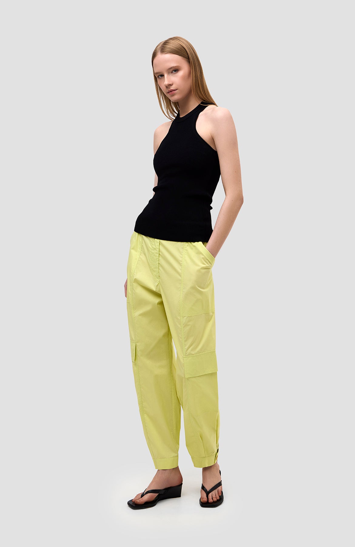 Erika cavallini Yellow Tapered-leg cargo trousers image 8