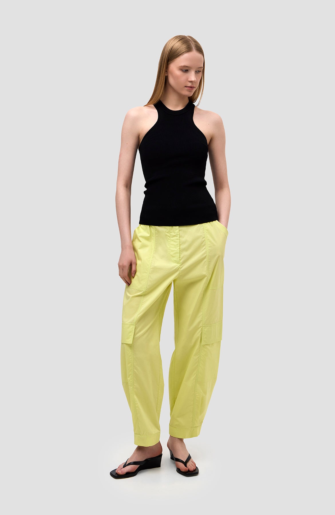 Erika cavallini Yellow Tapered-leg cargo trousers image 9