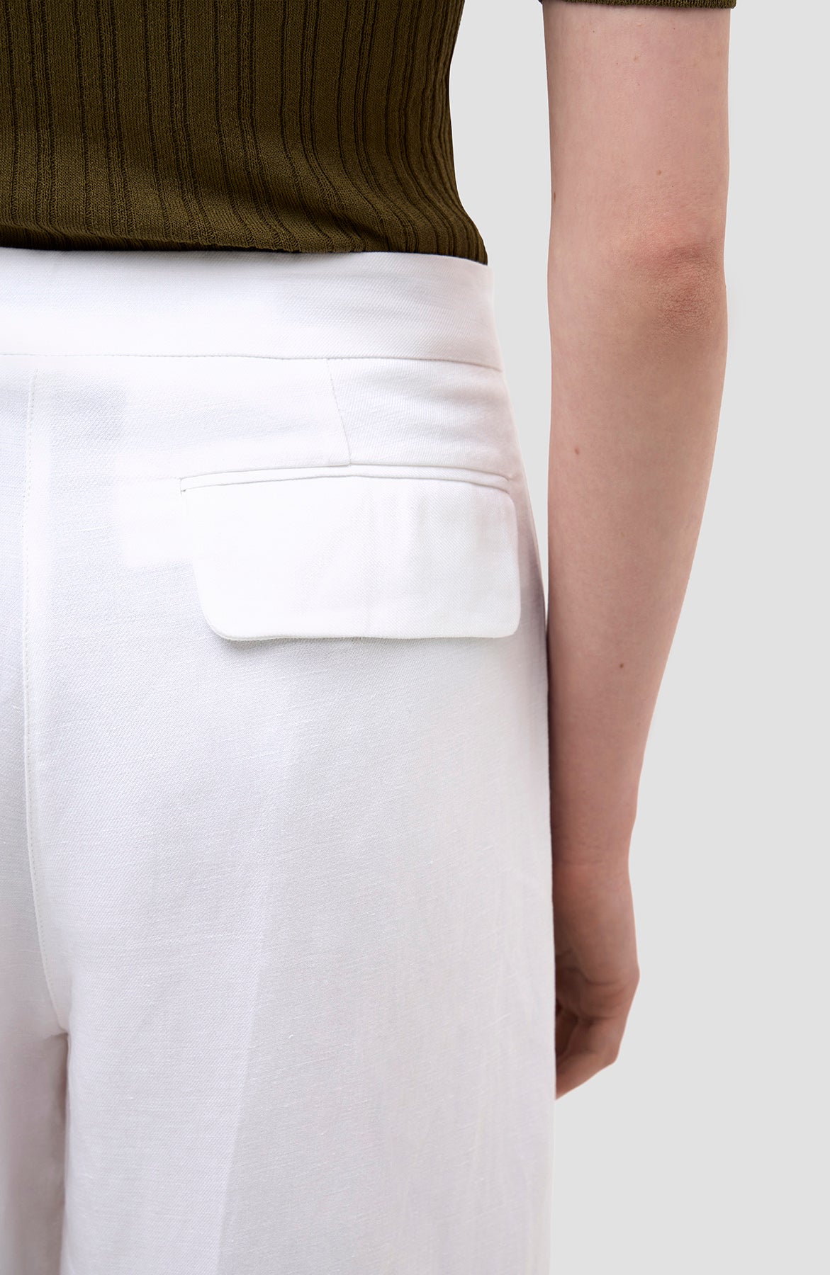 Erika cavallini White Straight-leg linen trousers image 8