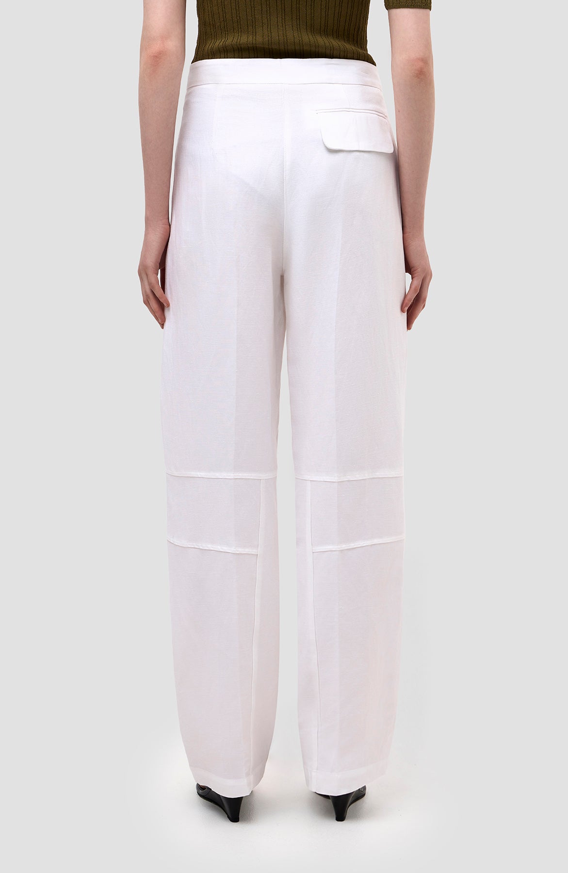 Erika cavallini White Straight-leg linen trousers image 5