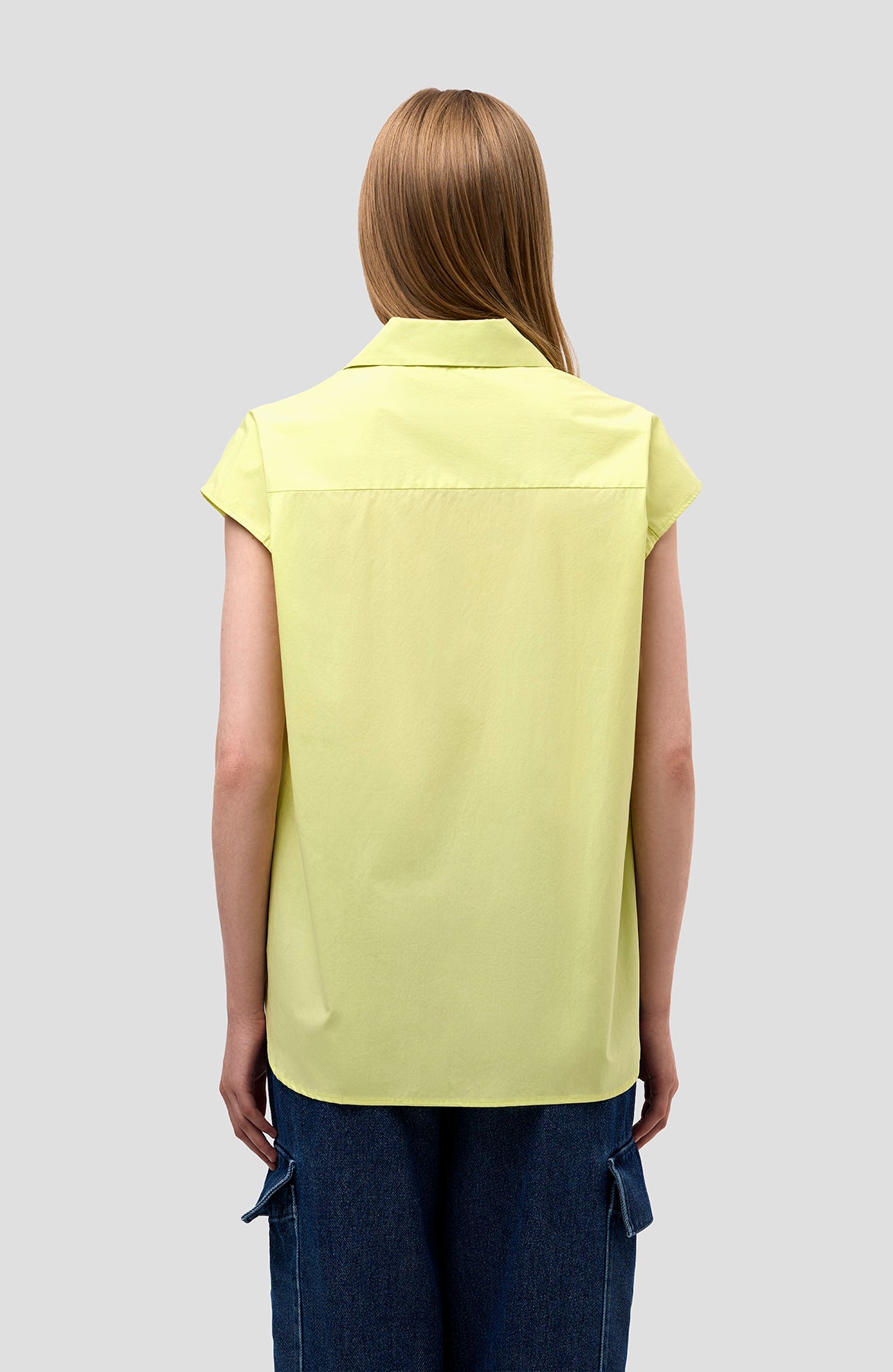 Erika cavallini Yellow Poplin sleeveless shirt image 4