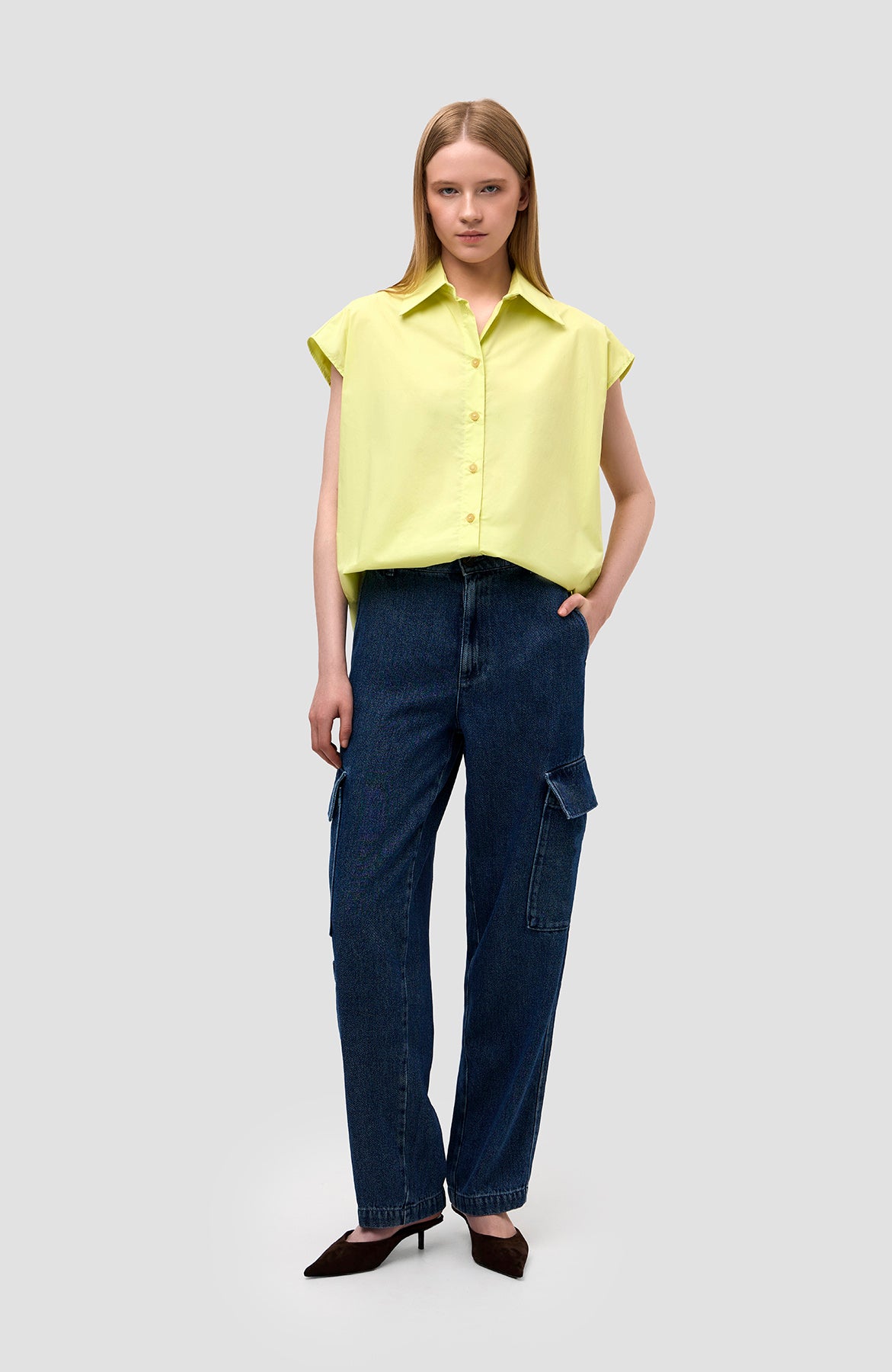 Erika cavallini Blue Teksast cargo püksid image 1