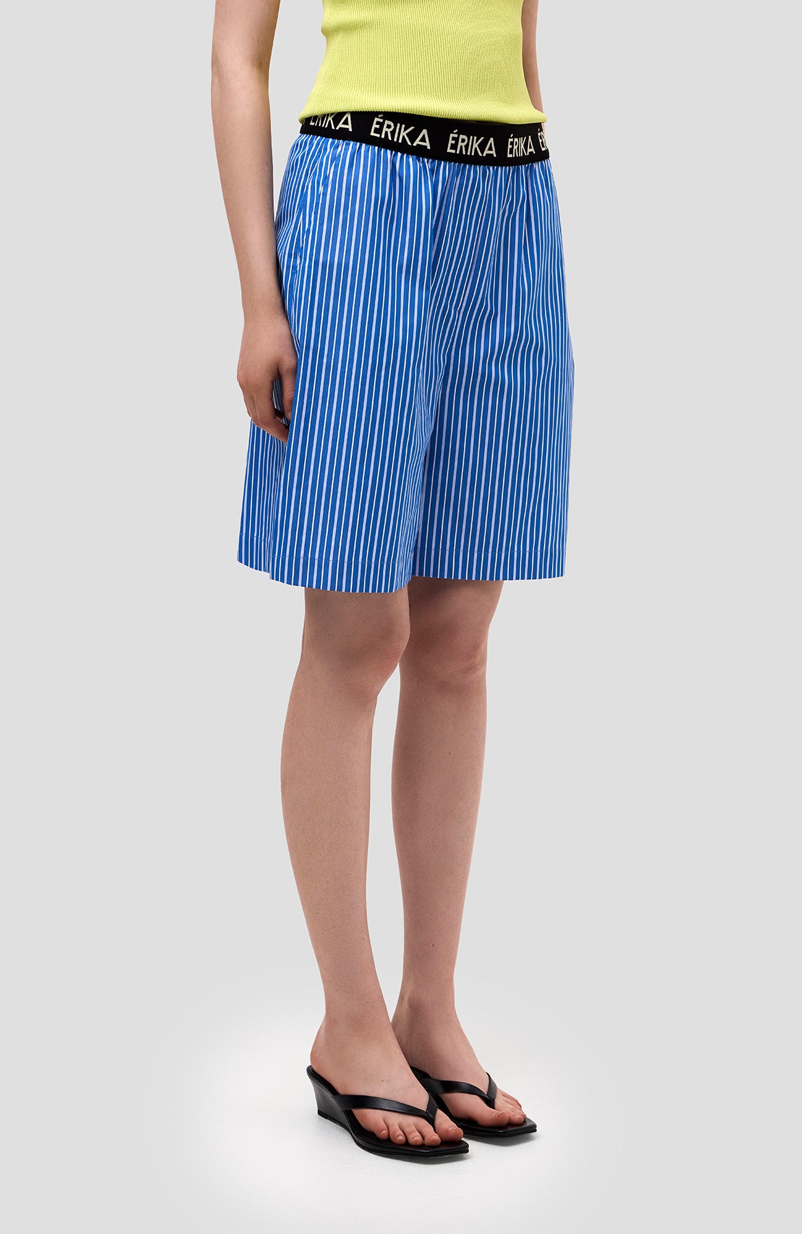 Erika cavallini Blue Striped bermuda shorts image 3