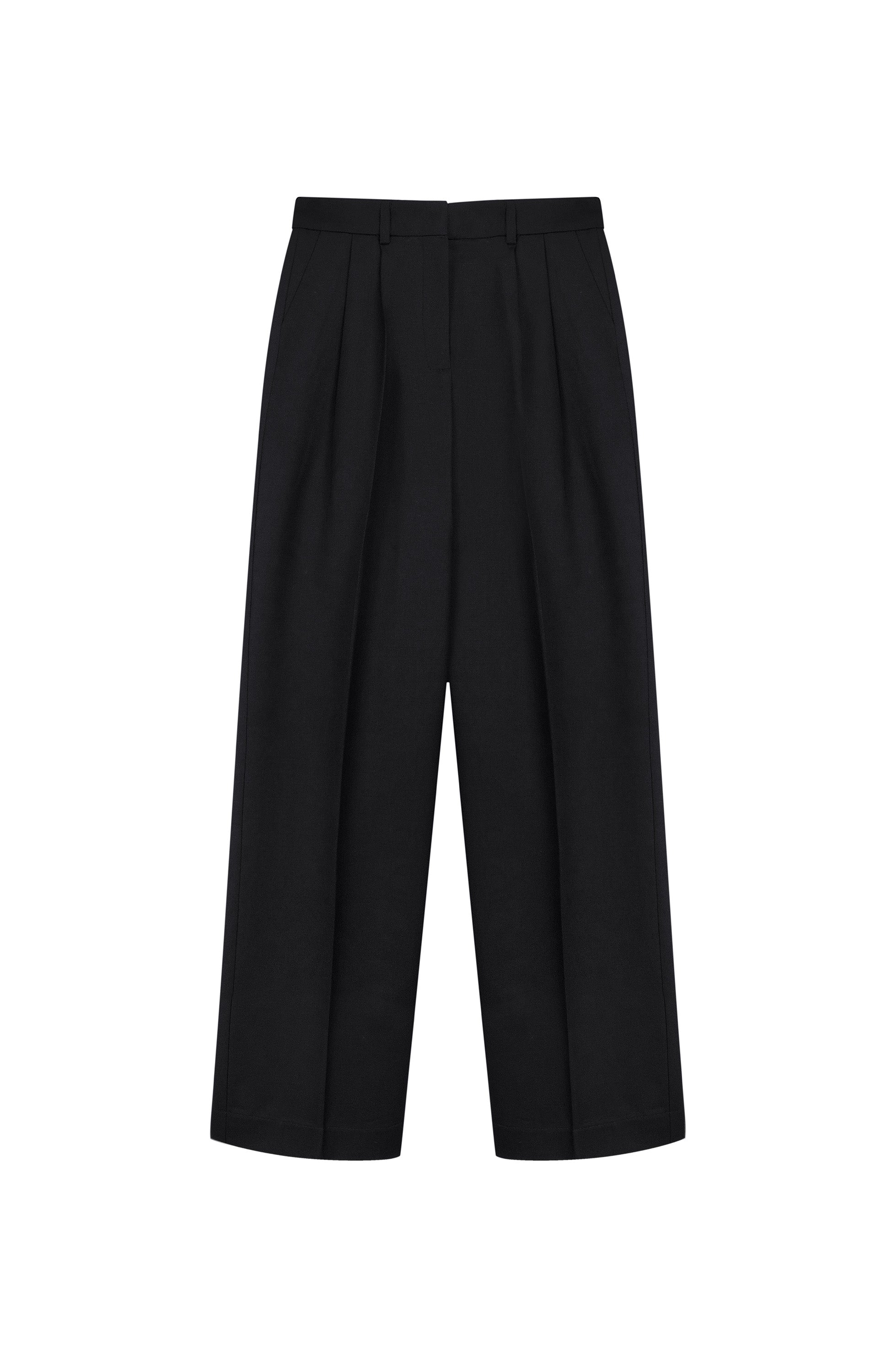 Beige brown Black Wide-leg suit trousers image 8