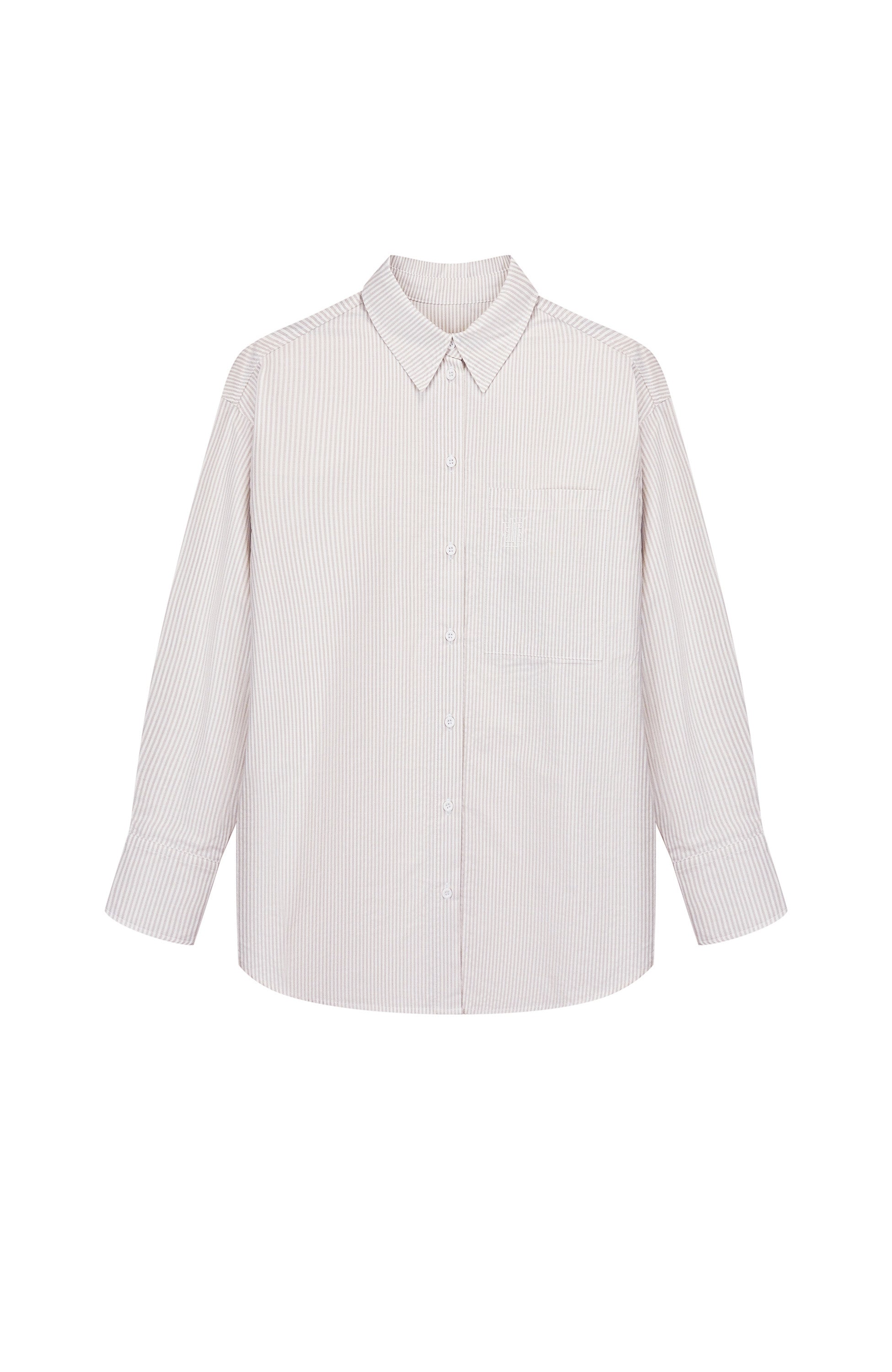 Beige brown Beige Oversized striped shirt image 8