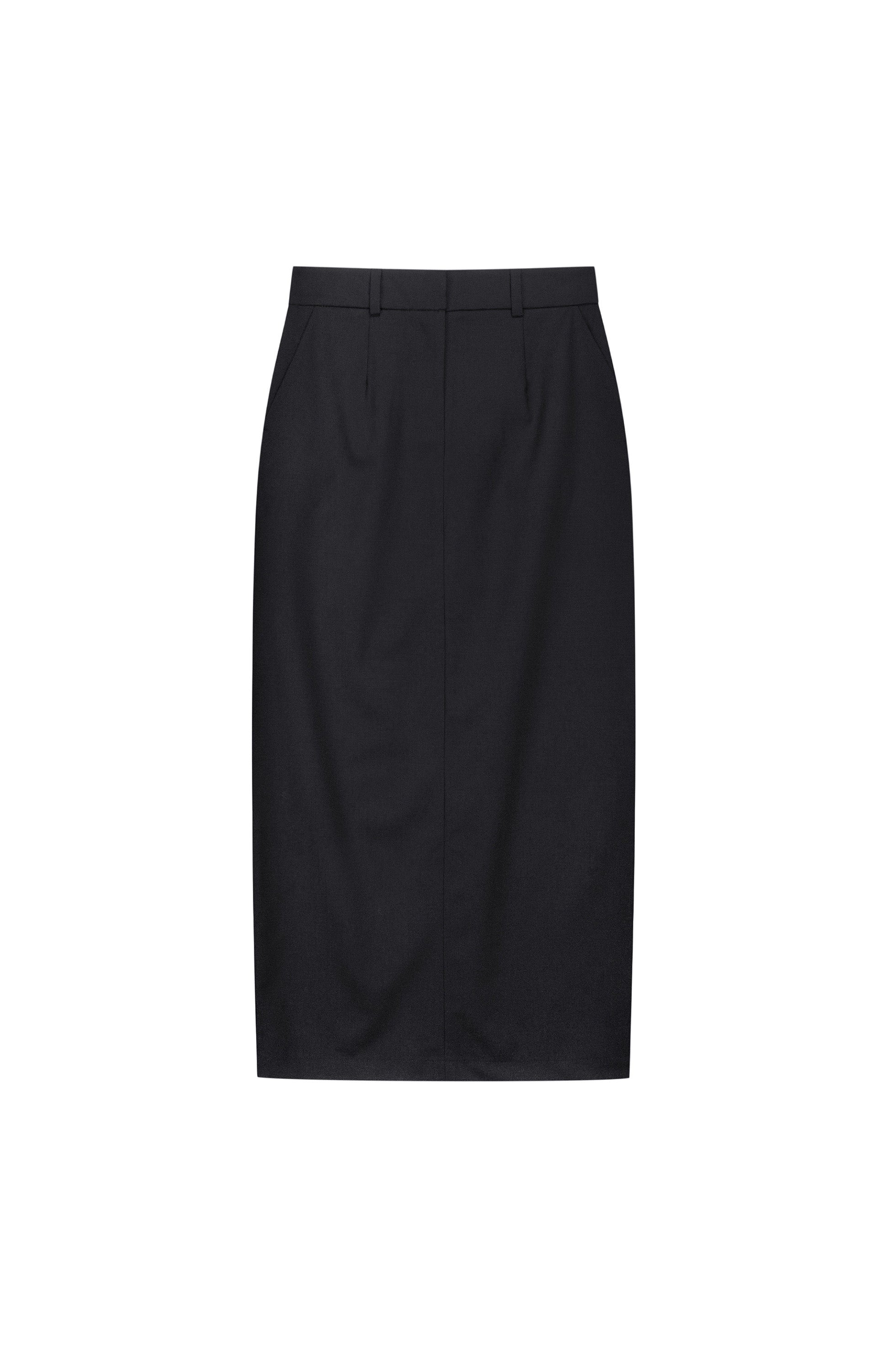 Beige brown Black Tailored maxi skirt image 7