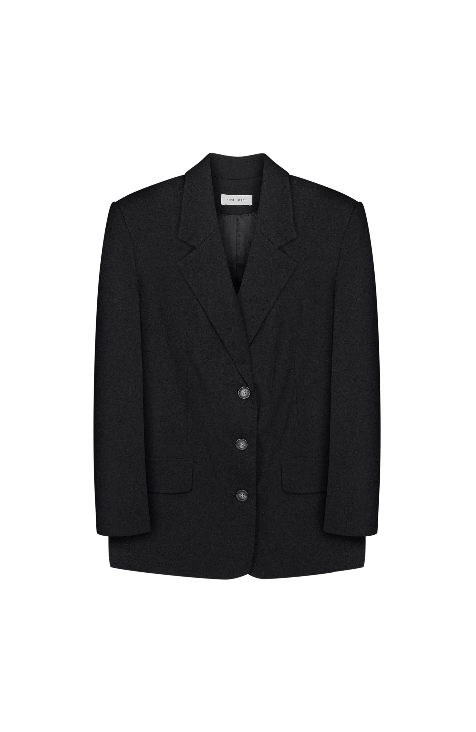 Beige brown Black Oversized suit blazer image 7